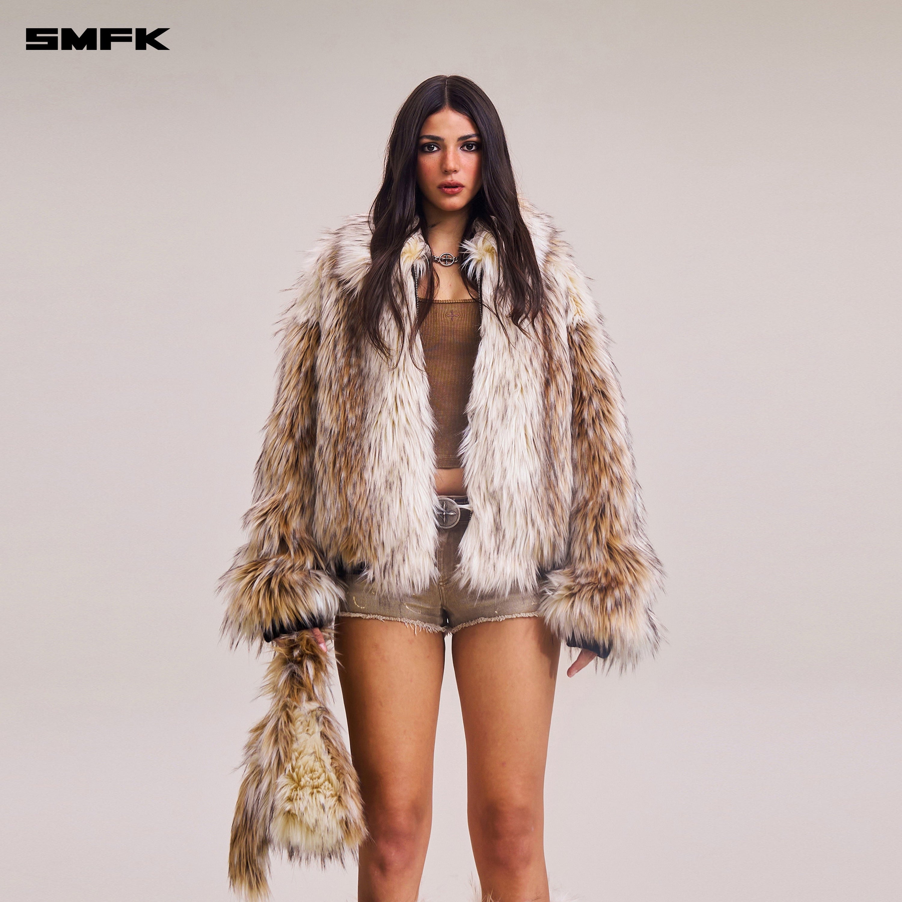 COMPASS MODE WASTELAND ARENA FURRY JACKET ARCTIC WOLF WHITE