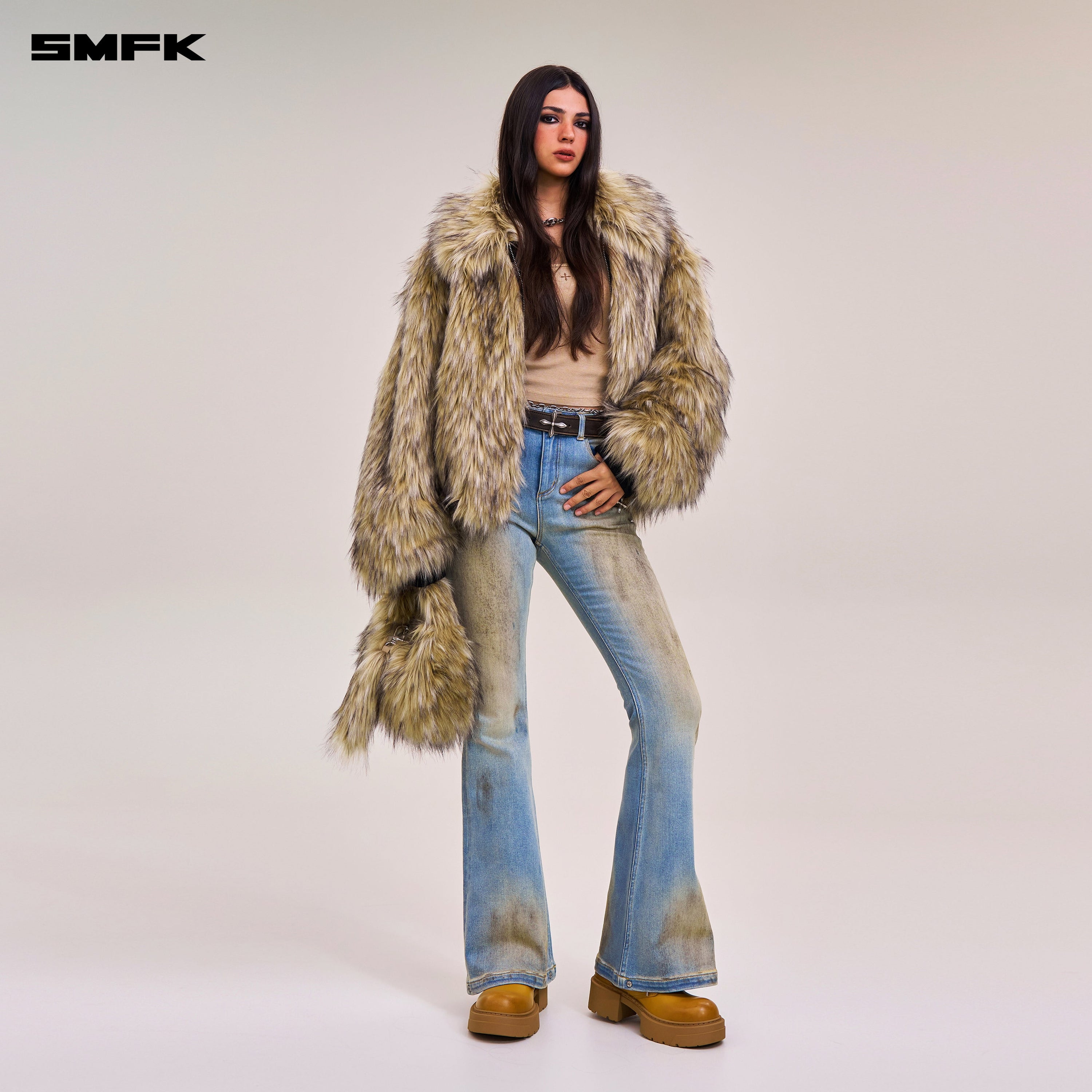 COMPASS MODE WASTELAND ARENA FURRY JACKET WOLF BROWN