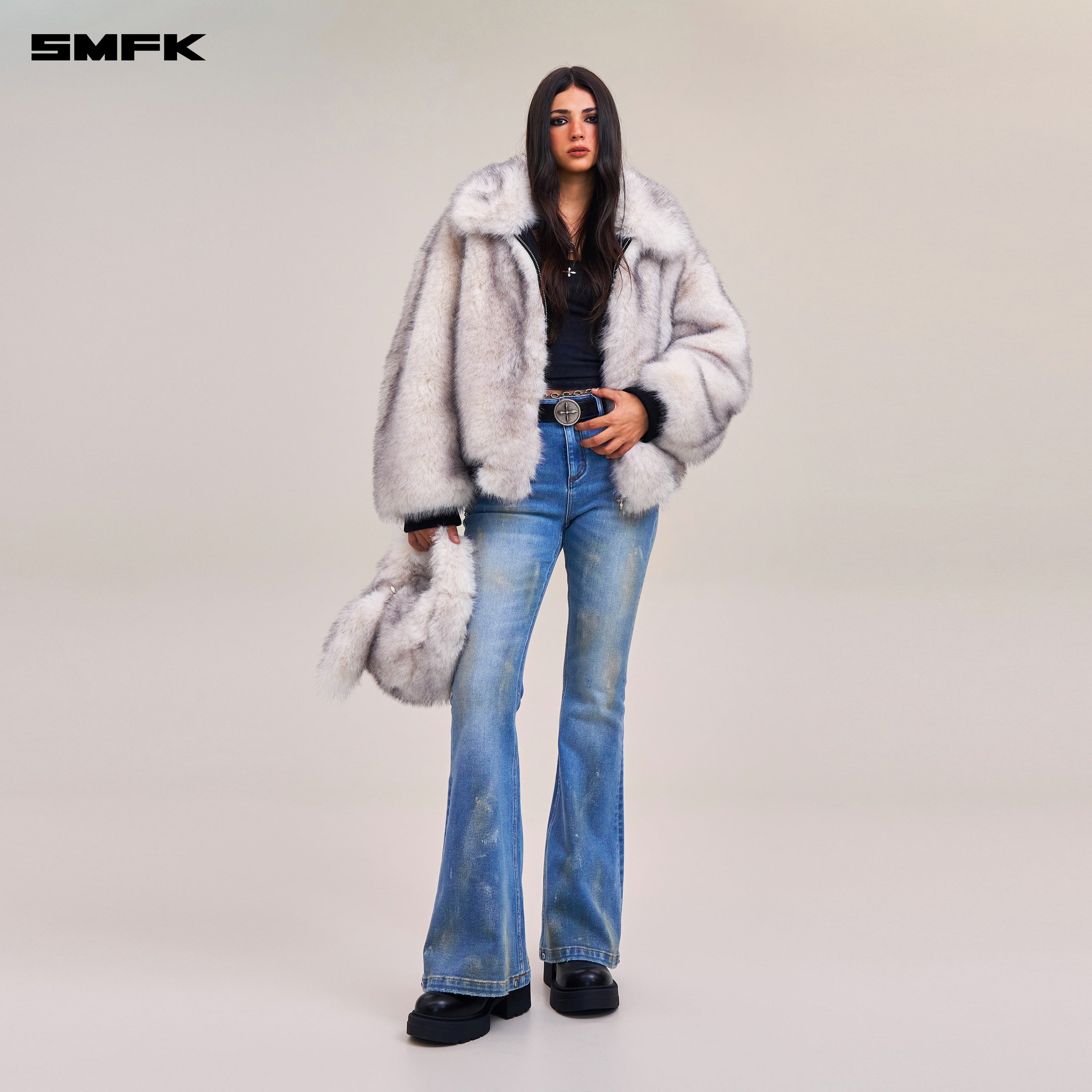 COMPASS MODE WASTELAND ARENA FURRY JACKET ARCTIC FOX WHITE
