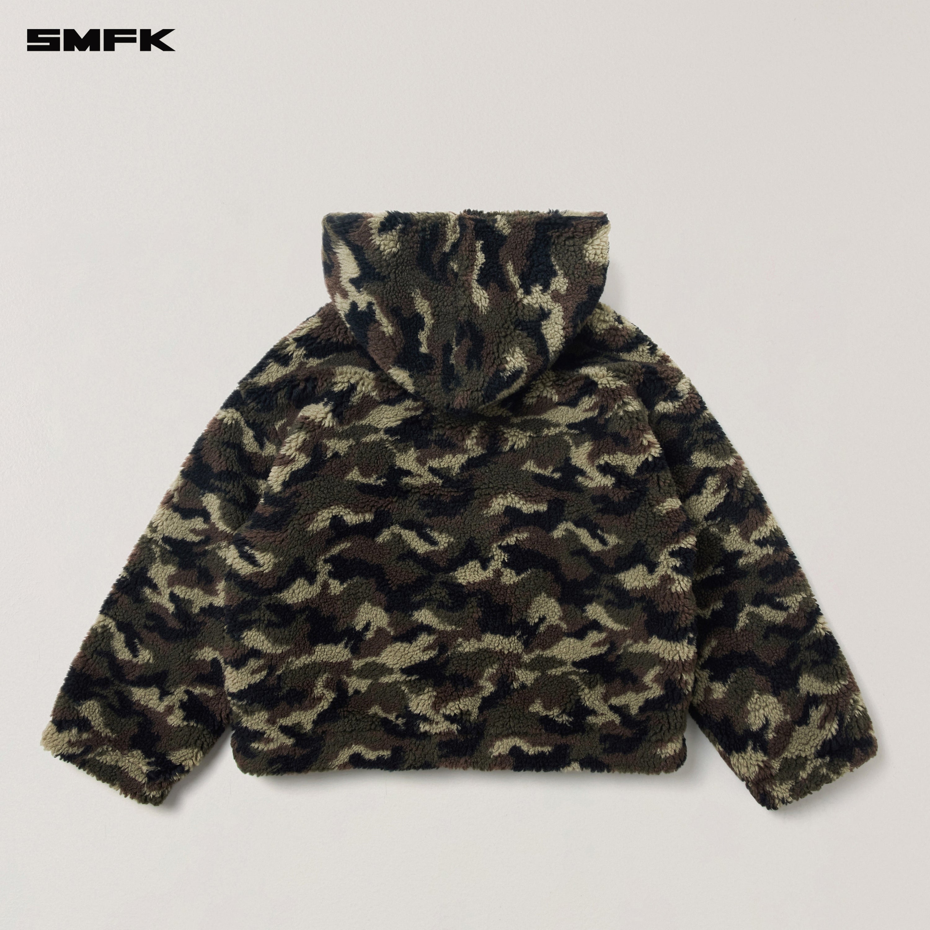 COMPASS MODE ROVE WOOL JACQUARD CAMO LOOSE HOODIE ARMY GREEN CAMOUFLAGE