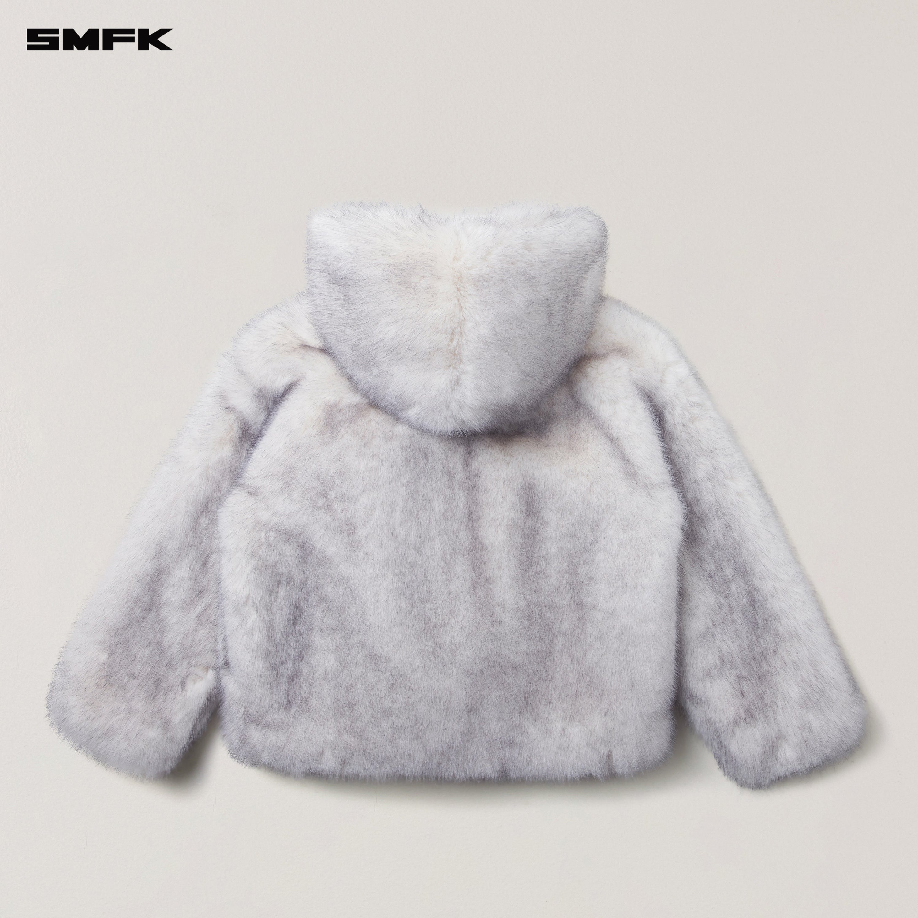 COMPASS MODE WASTELAND FURRY LOOSE HOODIE ARCTIC FOX WHITE