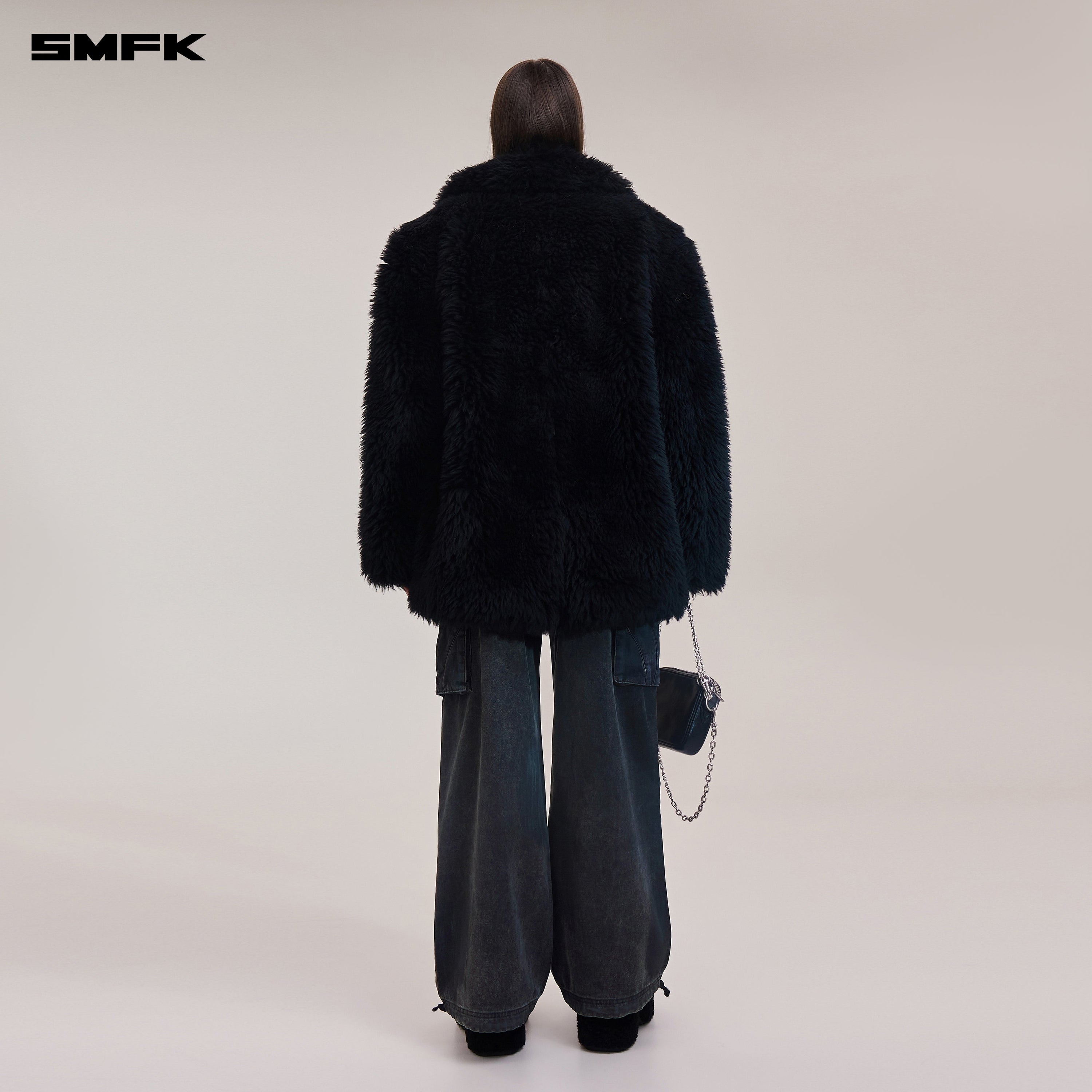 COMPASS MODE RAW WOOL LOOSE SUIT WILD BLACK