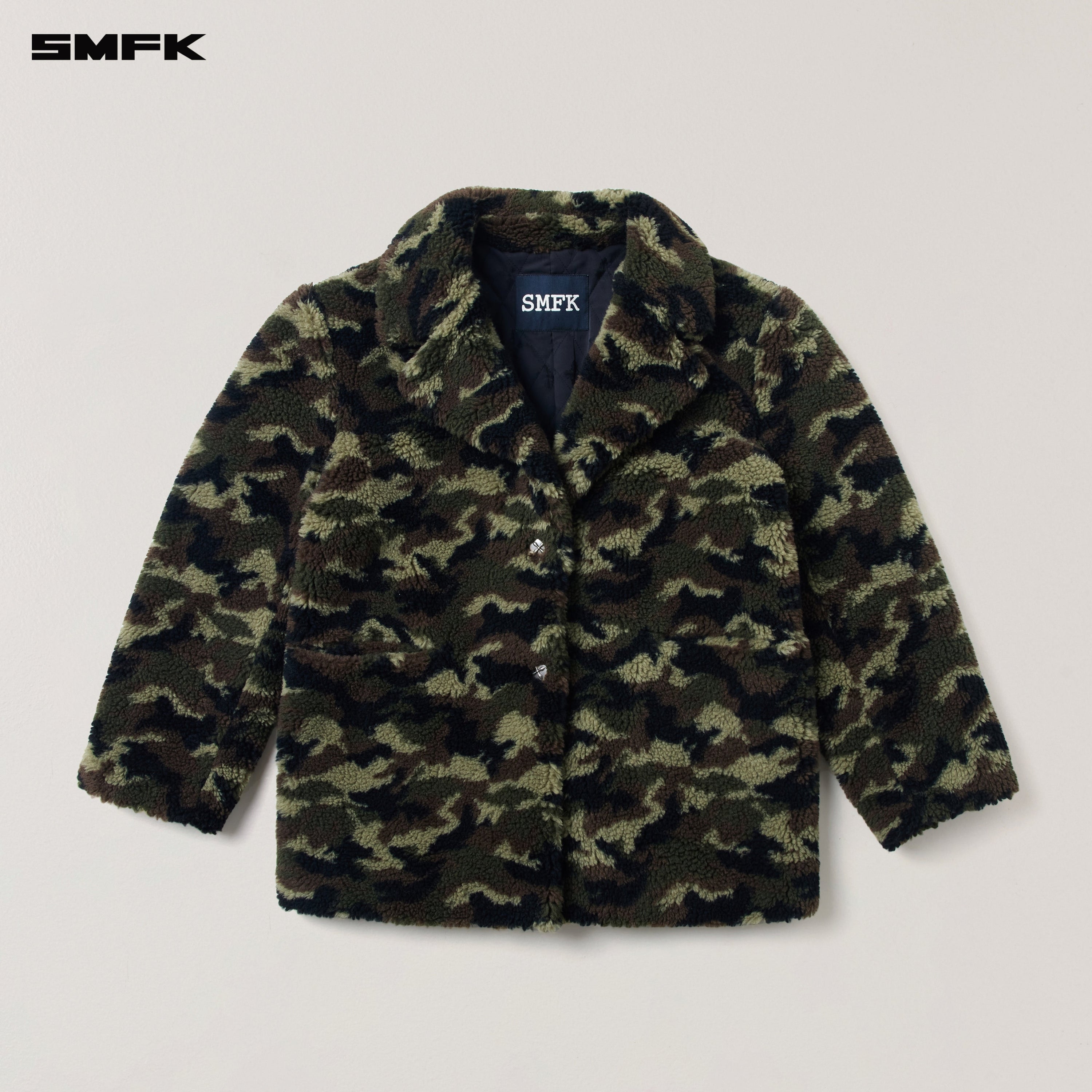COMPASS MODE ROVE WOOL JACQUARD CAMO LOOSE SUIT ARMY GREEN CAMOUFLAGE