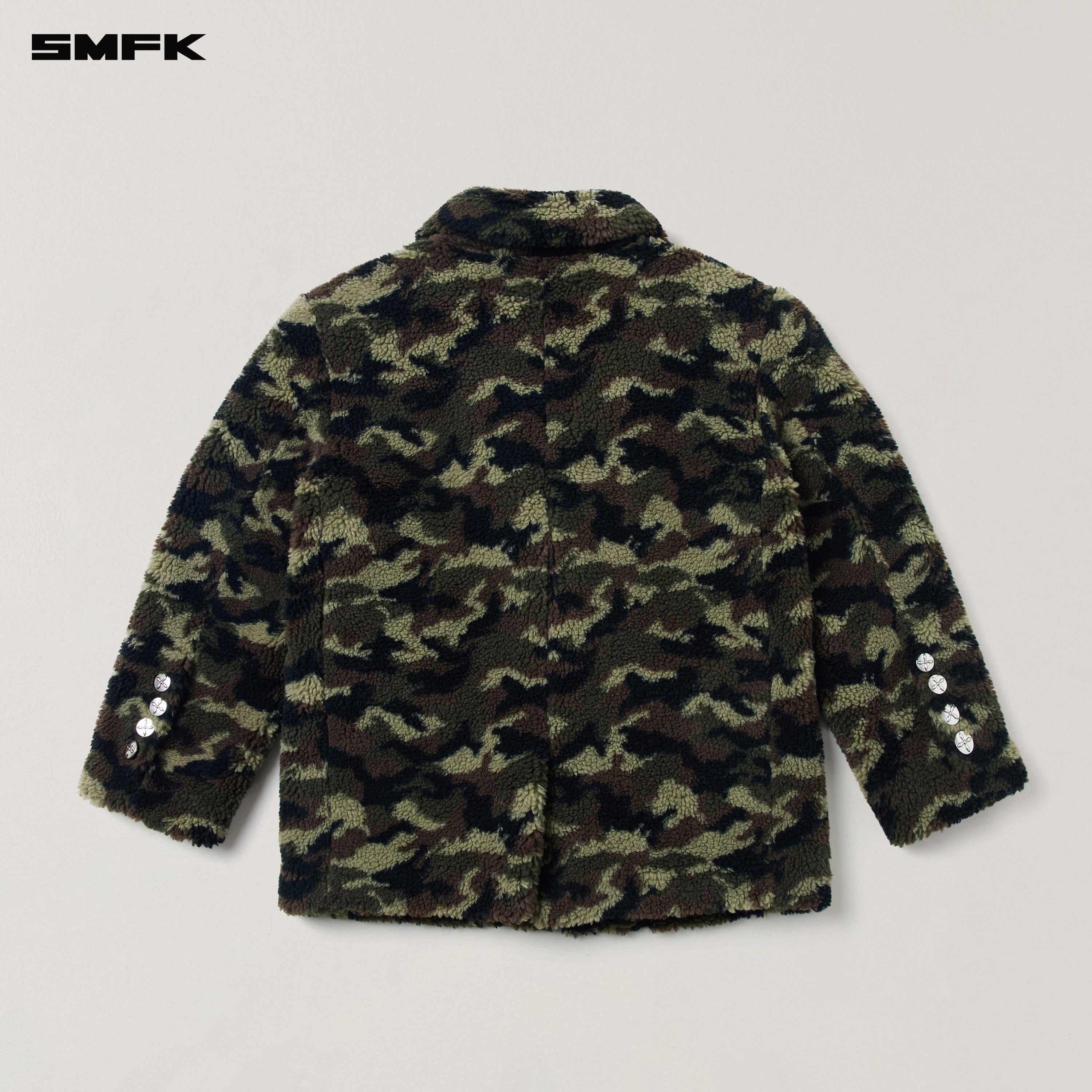 COMPASS MODE ROVE WOOL JACQUARD CAMO LOOSE SUIT ARMY GREEN CAMOUFLAGE