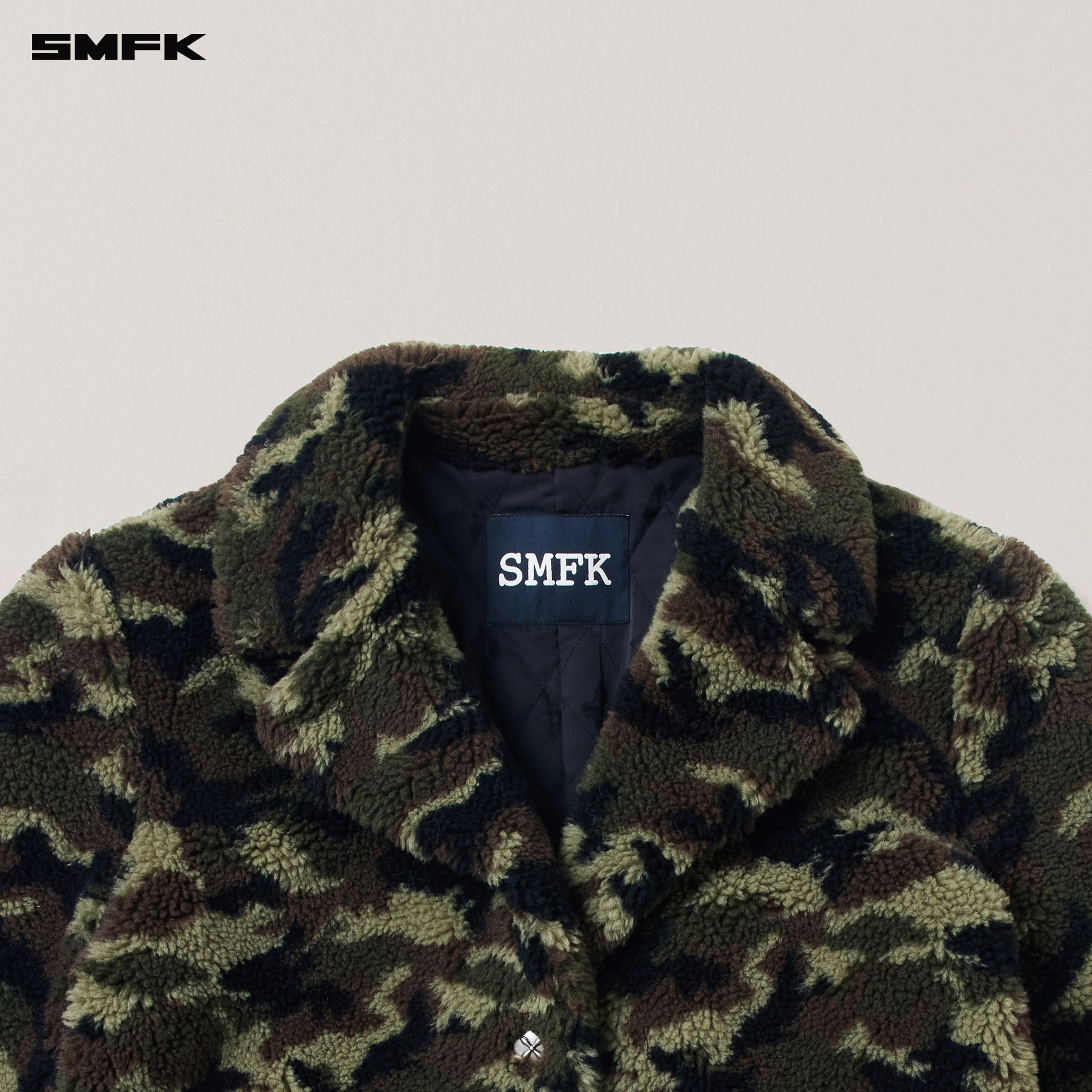 COMPASS MODE ROVE WOOL JACQUARD CAMO LOOSE SUIT ARMY GREEN CAMOUFLAGE