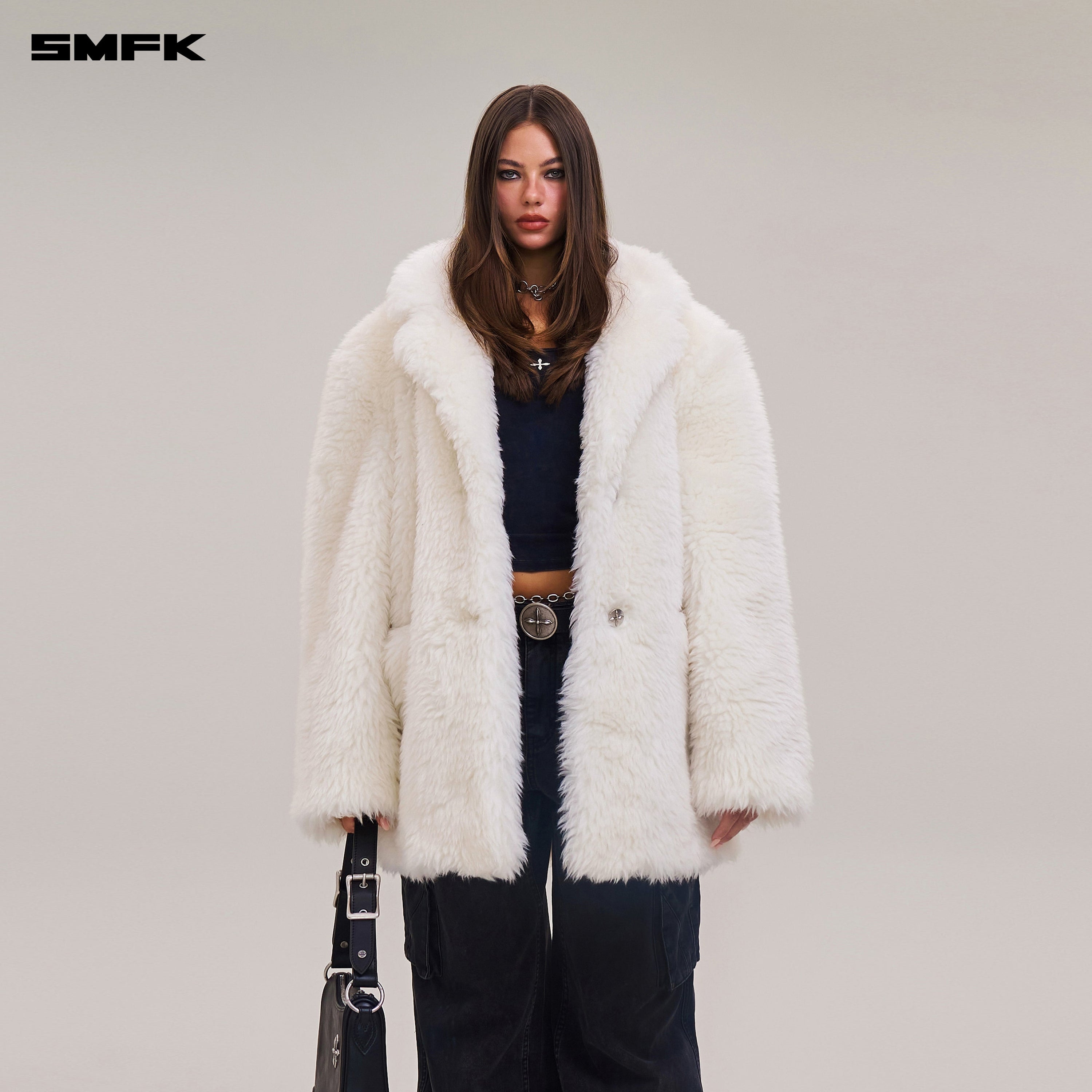 COMPASS MODE RAW WOOL LOOSE SUIT WOOL WHITE