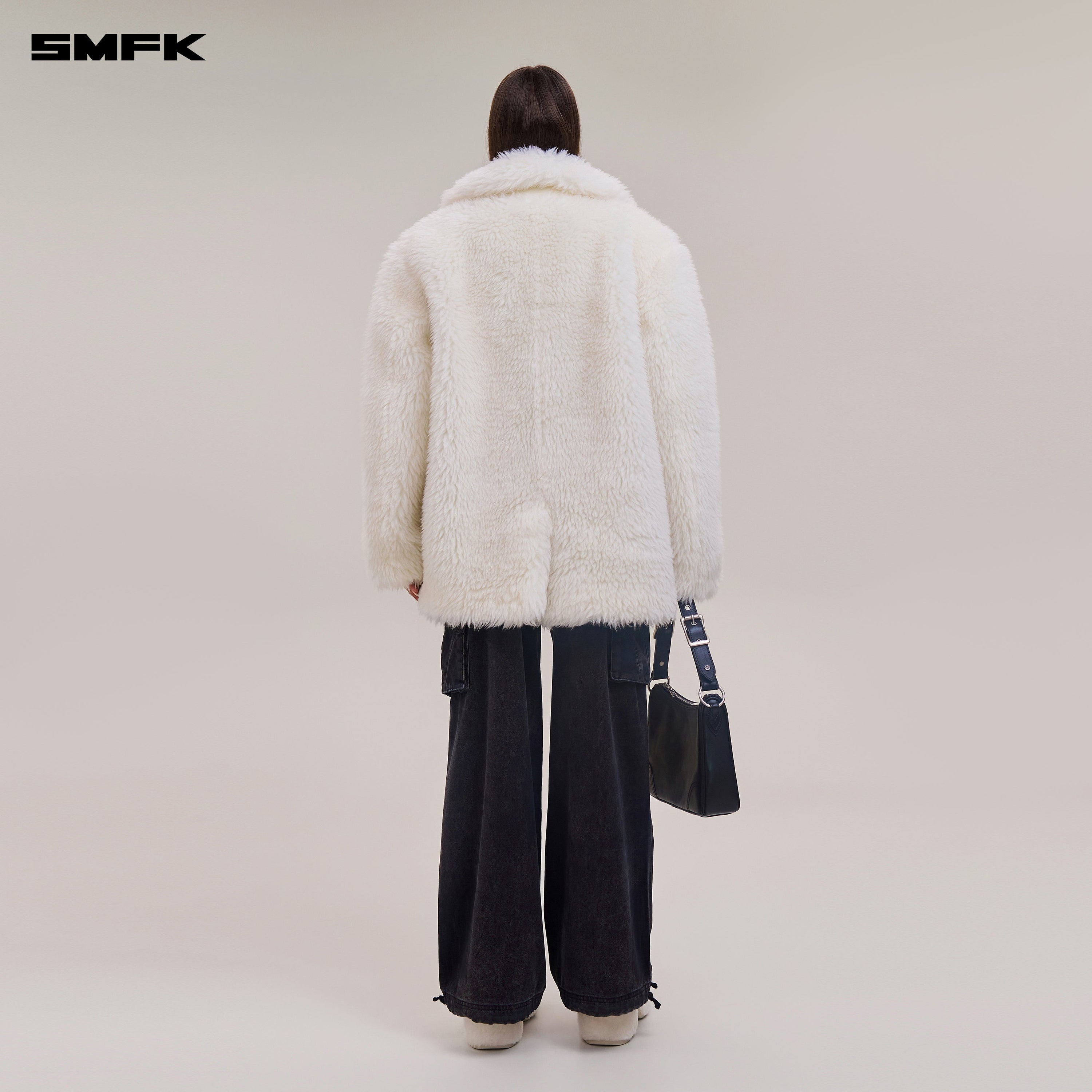 COMPASS MODE RAW WOOL LOOSE SUIT WOOL WHITE