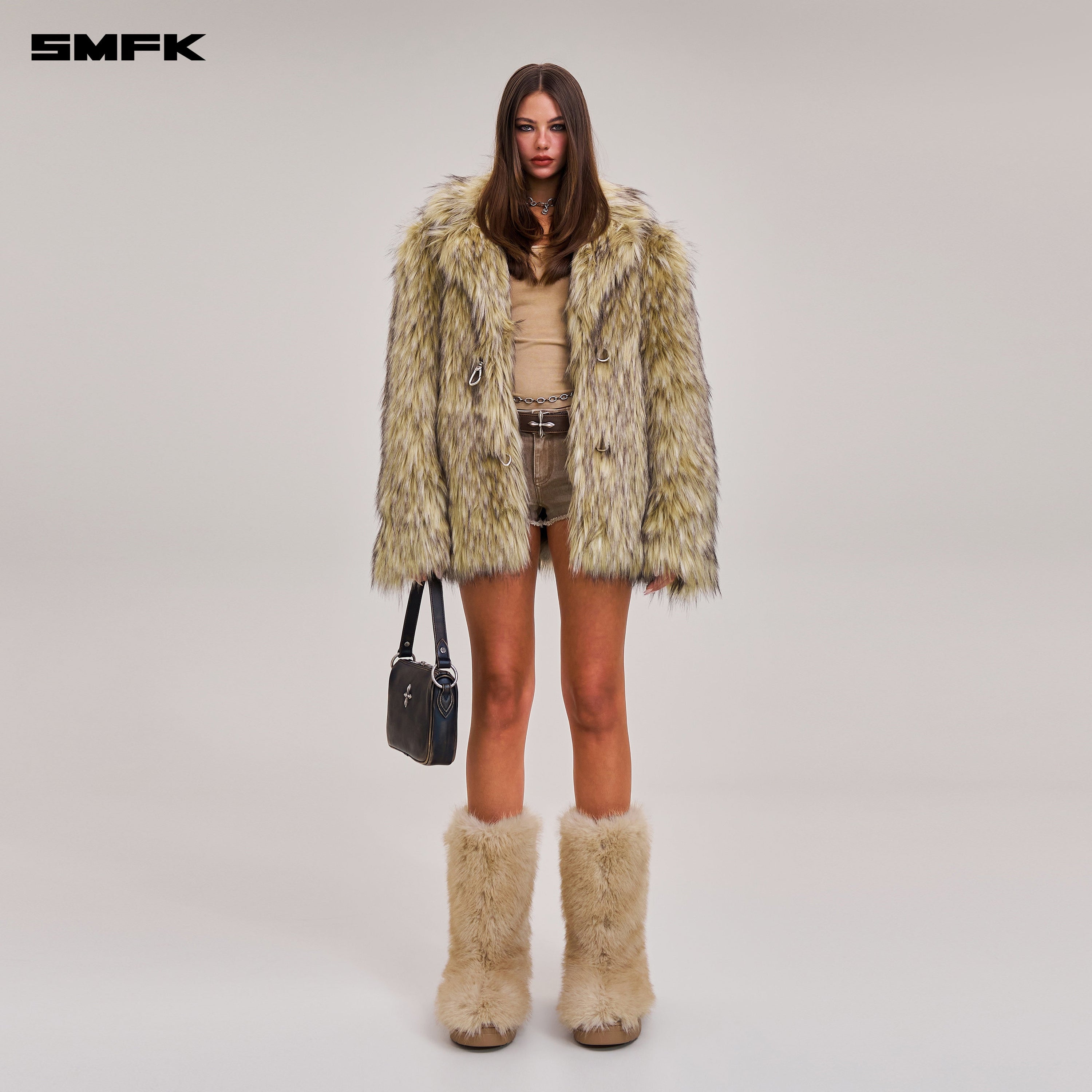 COMPASS MODE WASTELAND FURRY HUNTING COAT WOLF BROWN