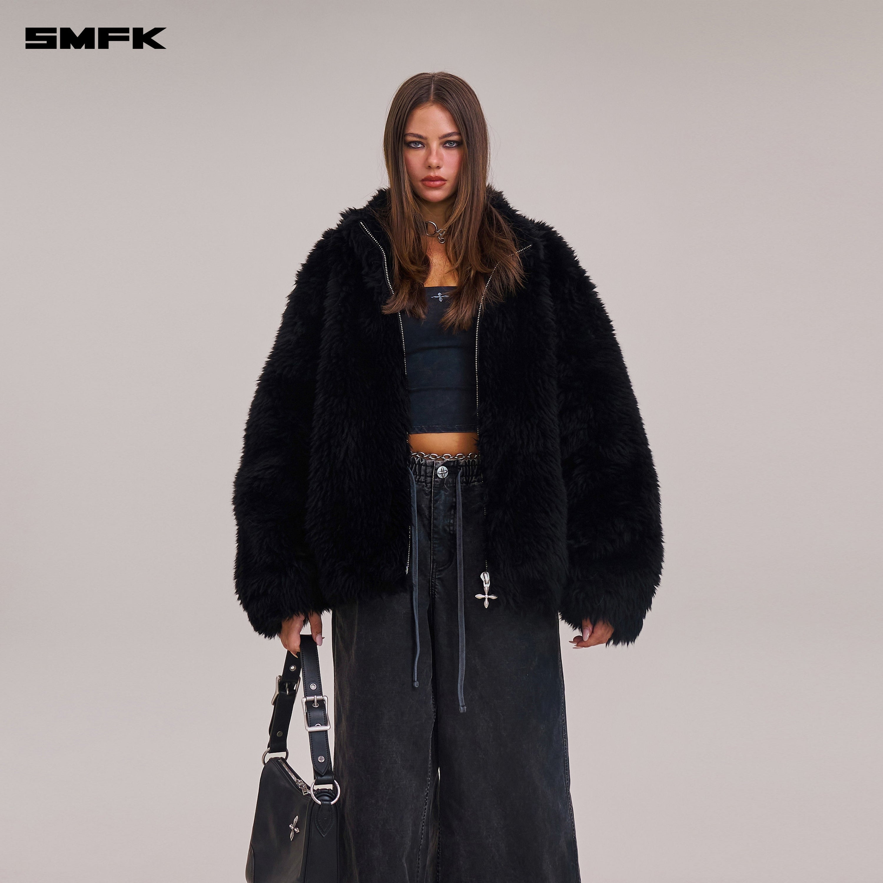 COMPASS MODE ROVE RAW WOOL LOOSE JACKET WILD BLACK