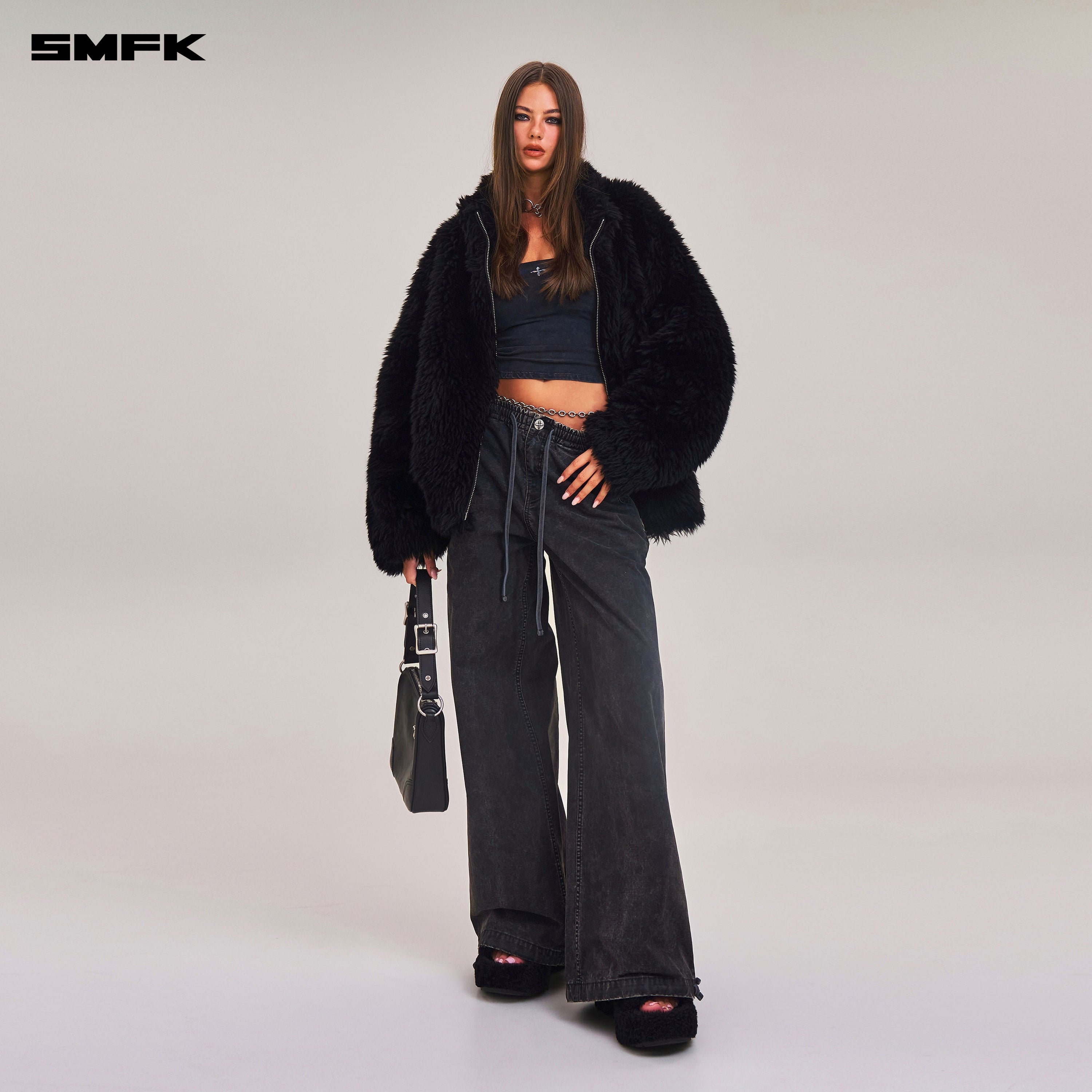 COMPASS MODE ROVE RAW WOOL LOOSE JACKET WILD BLACK