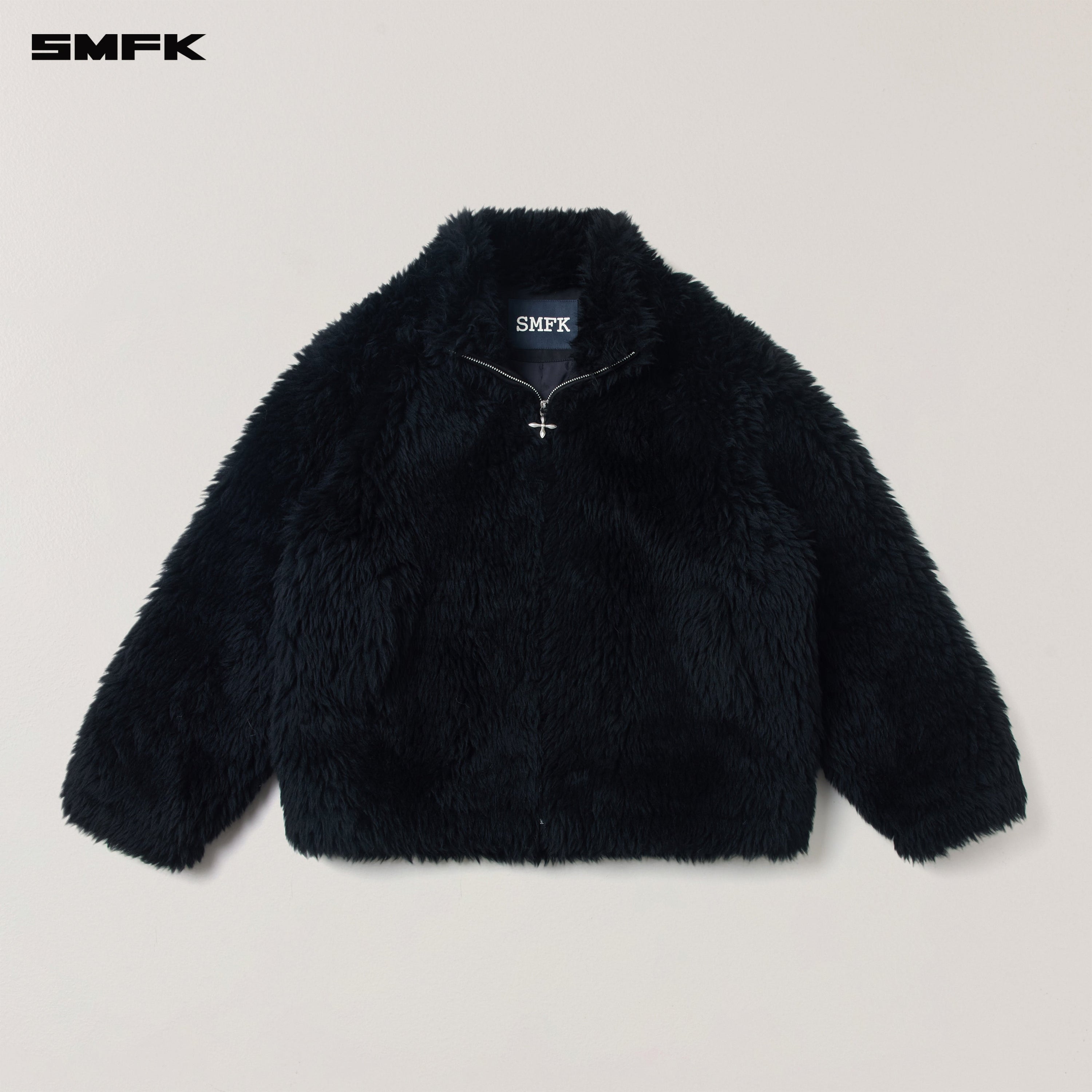 COMPASS MODE ROVE RAW WOOL LOOSE JACKET WILD BLACK