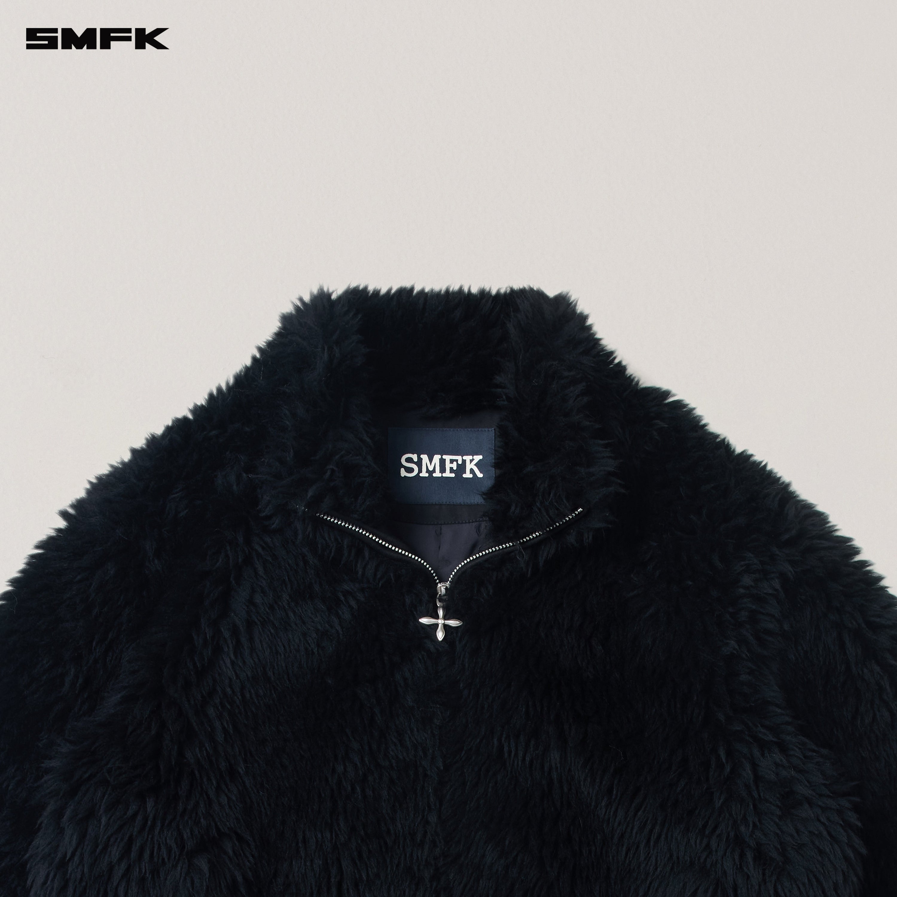 COMPASS MODE ROVE RAW WOOL LOOSE JACKET WILD BLACK