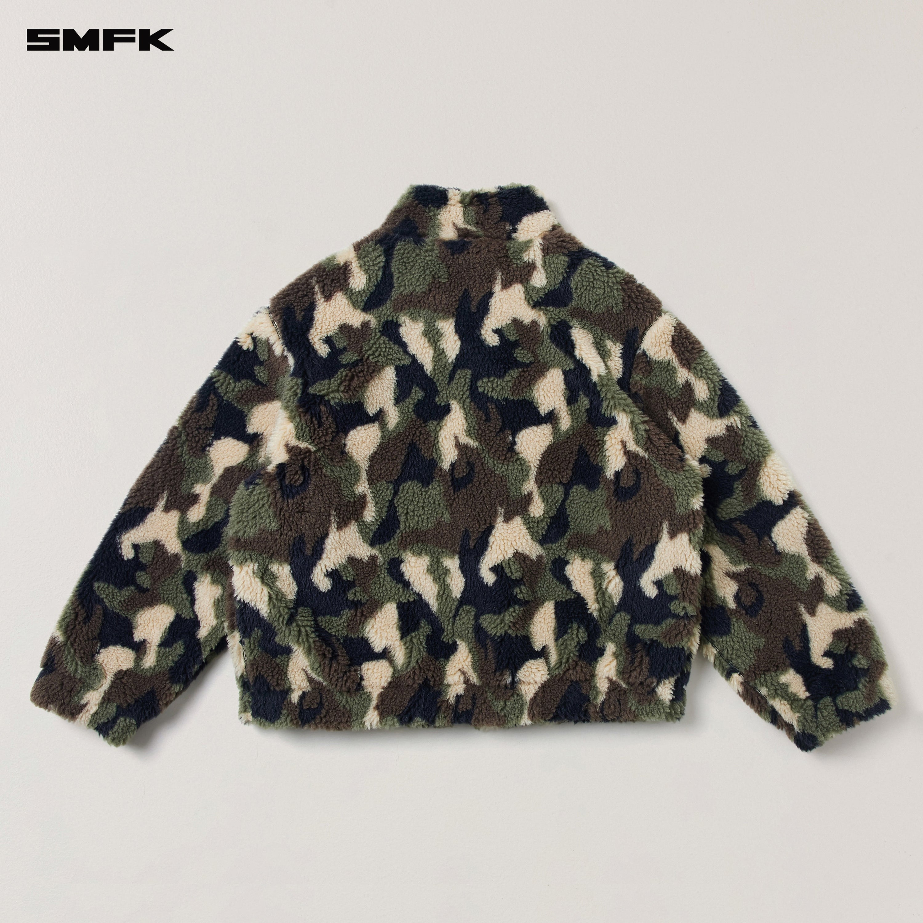 COMPASS MODE ROVE WOOL JACQUARD CAMO LOOSE JACKET GREEN GHOST CAMO