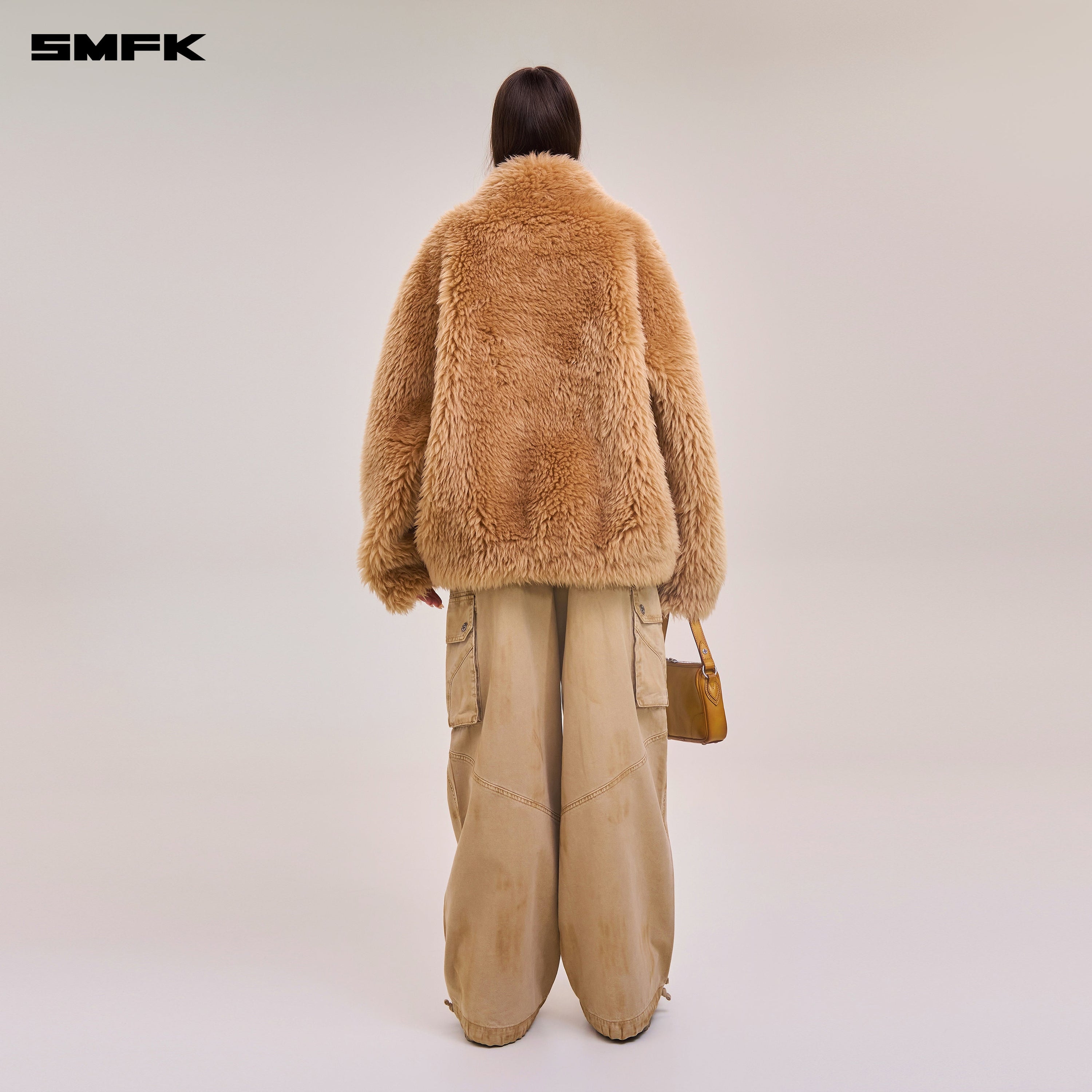 COMPASS MODE ROVE RAW WOOL LOOSE JACKET GRASSLAND BROWN