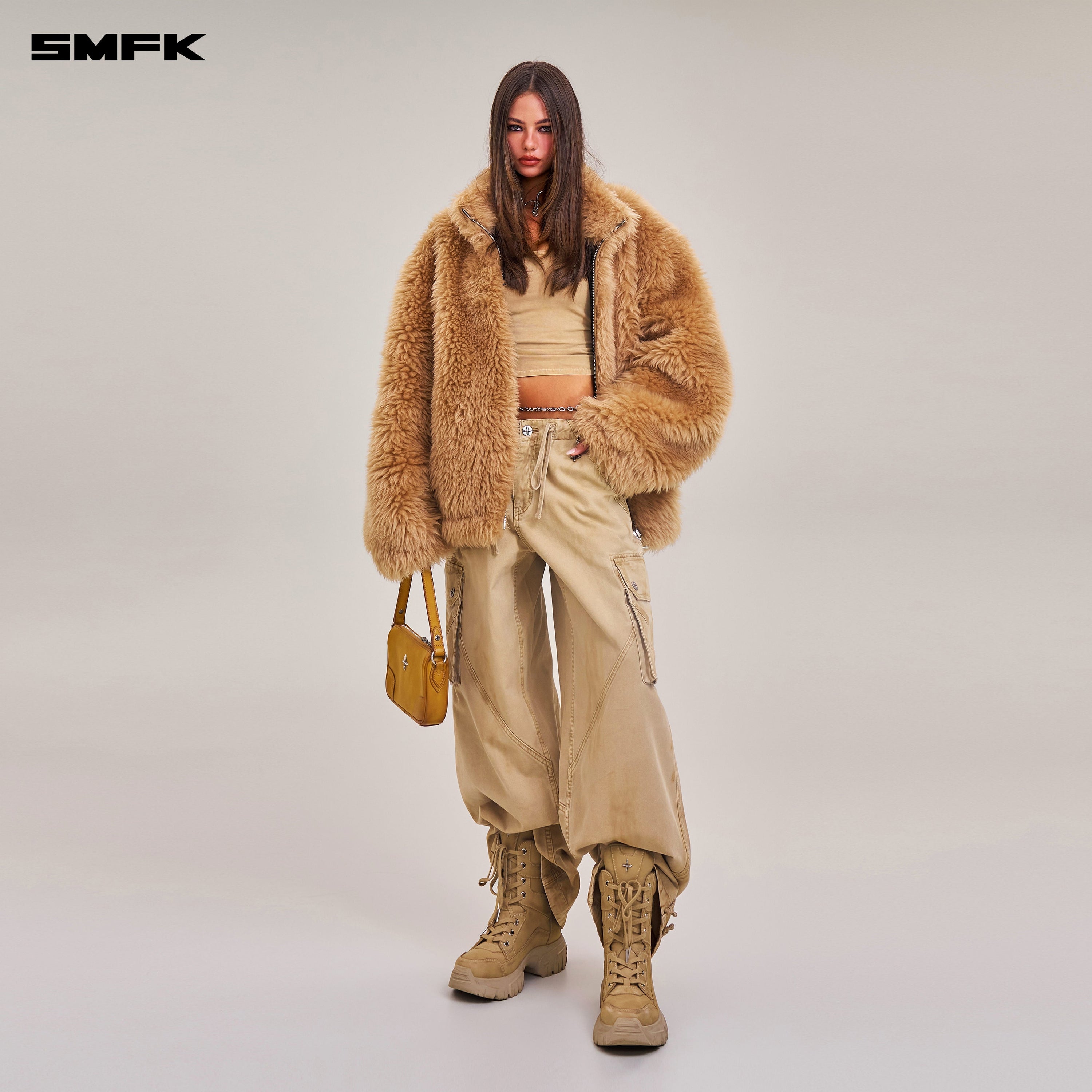 COMPASS MODE ROVE RAW WOOL LOOSE JACKET GRASSLAND BROWN