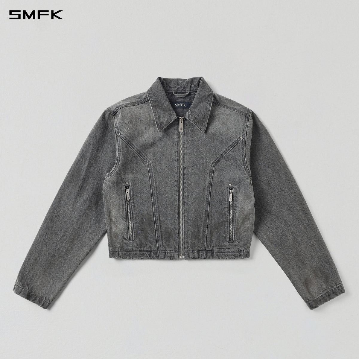 PERMANENT MODE SAMPLE DENIM JACKET/DENIM COTTON/W STORM GREY