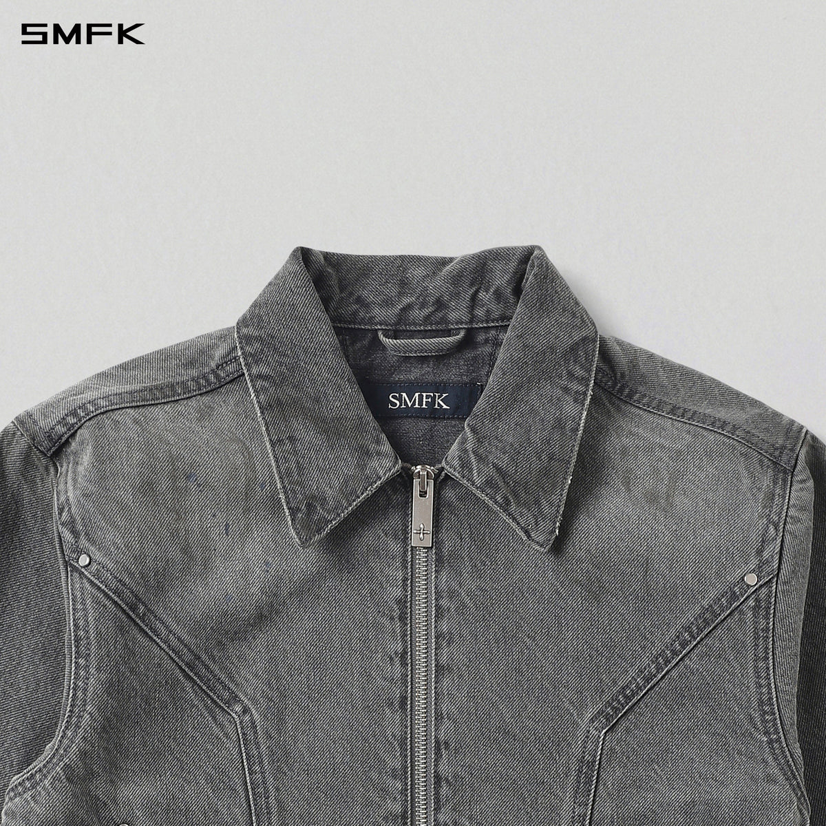 PERMANENT MODE SAMPLE DENIM JACKET/DENIM COTTON/W STORM GREY