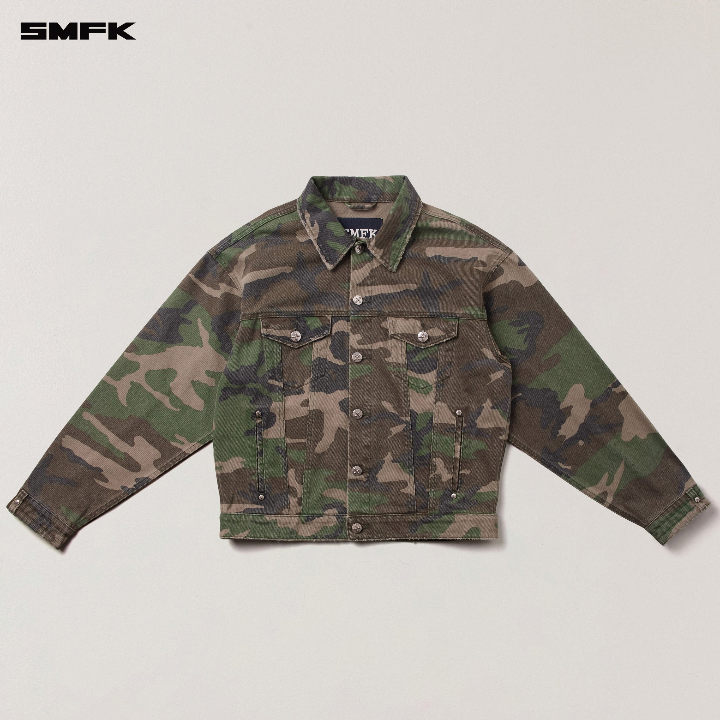 COMPASS MODE CAMO DENIM JACKET ARMY GREEN CAMOUFLAGE