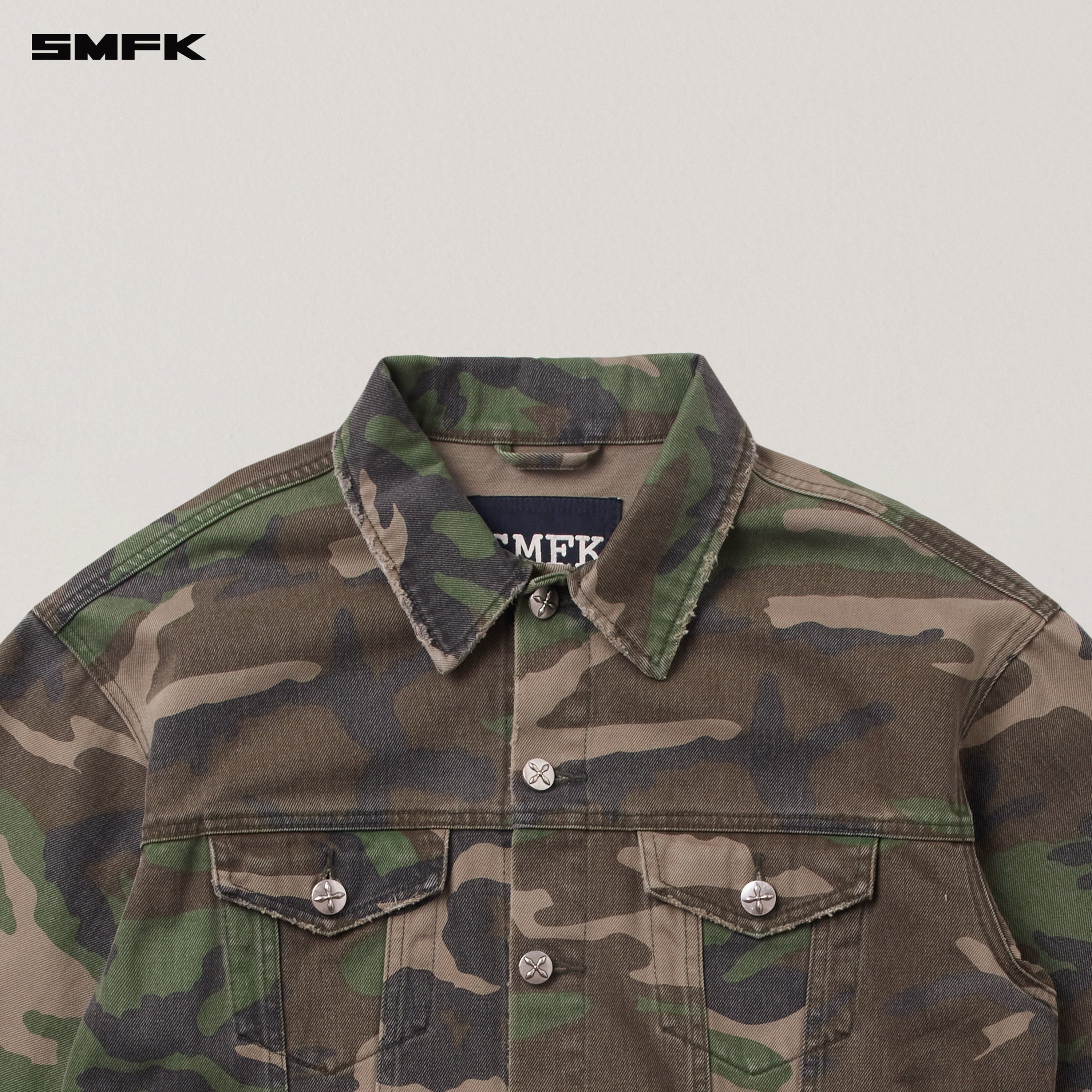 COMPASS MODE CAMO DENIM JACKET ARMY GREEN CAMOUFLAGE
