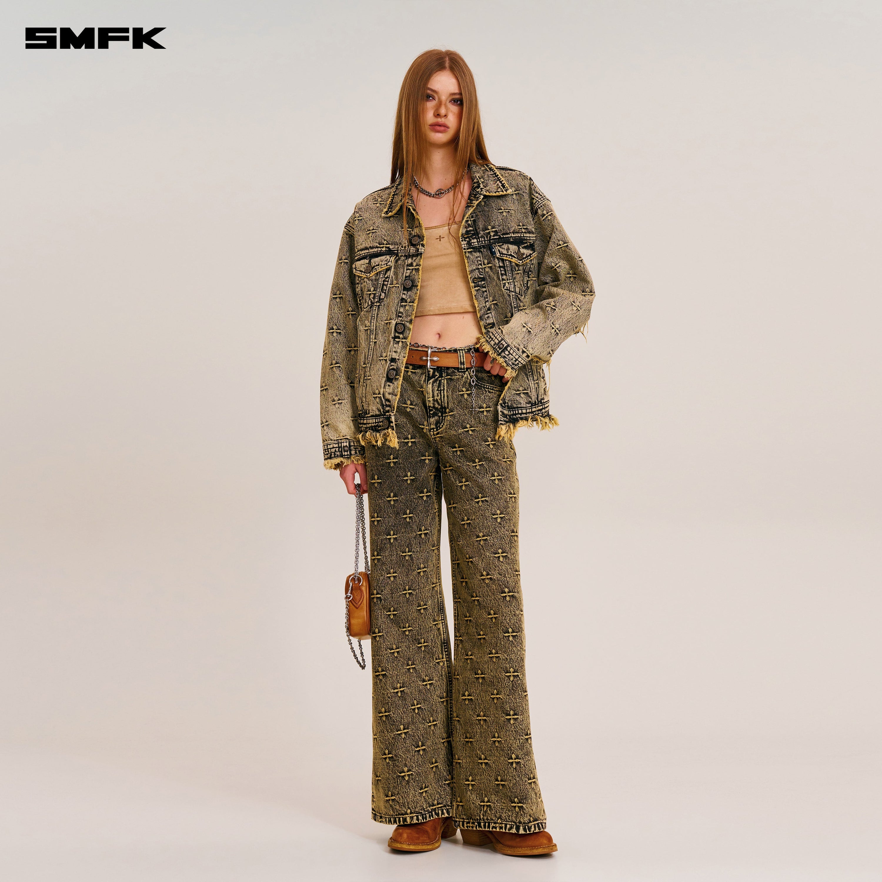 ANCIENT MYTH STORM GARDEN OVERSIZED DENIM JACKET STORM GARDEN (Yellow)