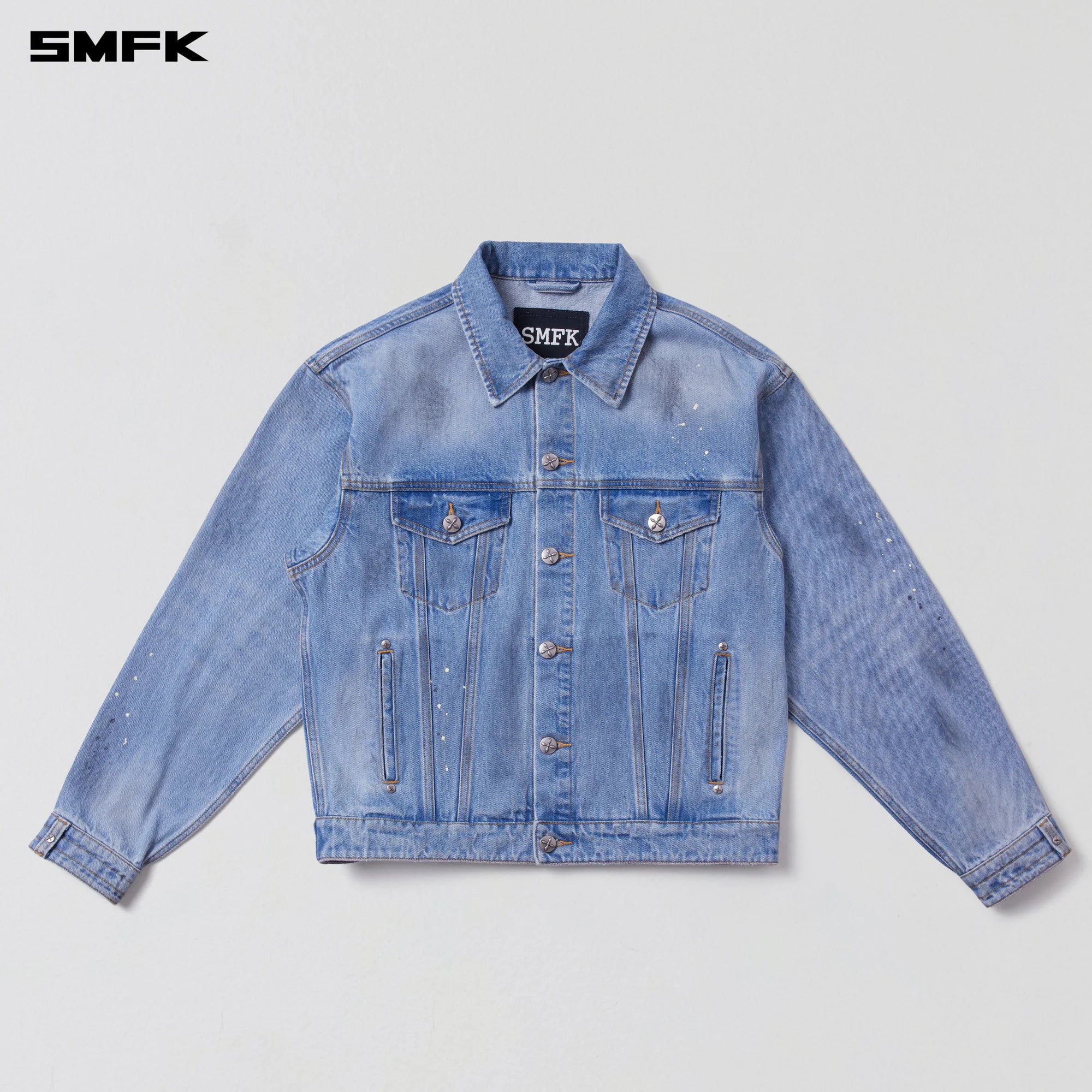 COMPASS MODE WASTELAND LOOSE DENIM JACKET SKY BLUE