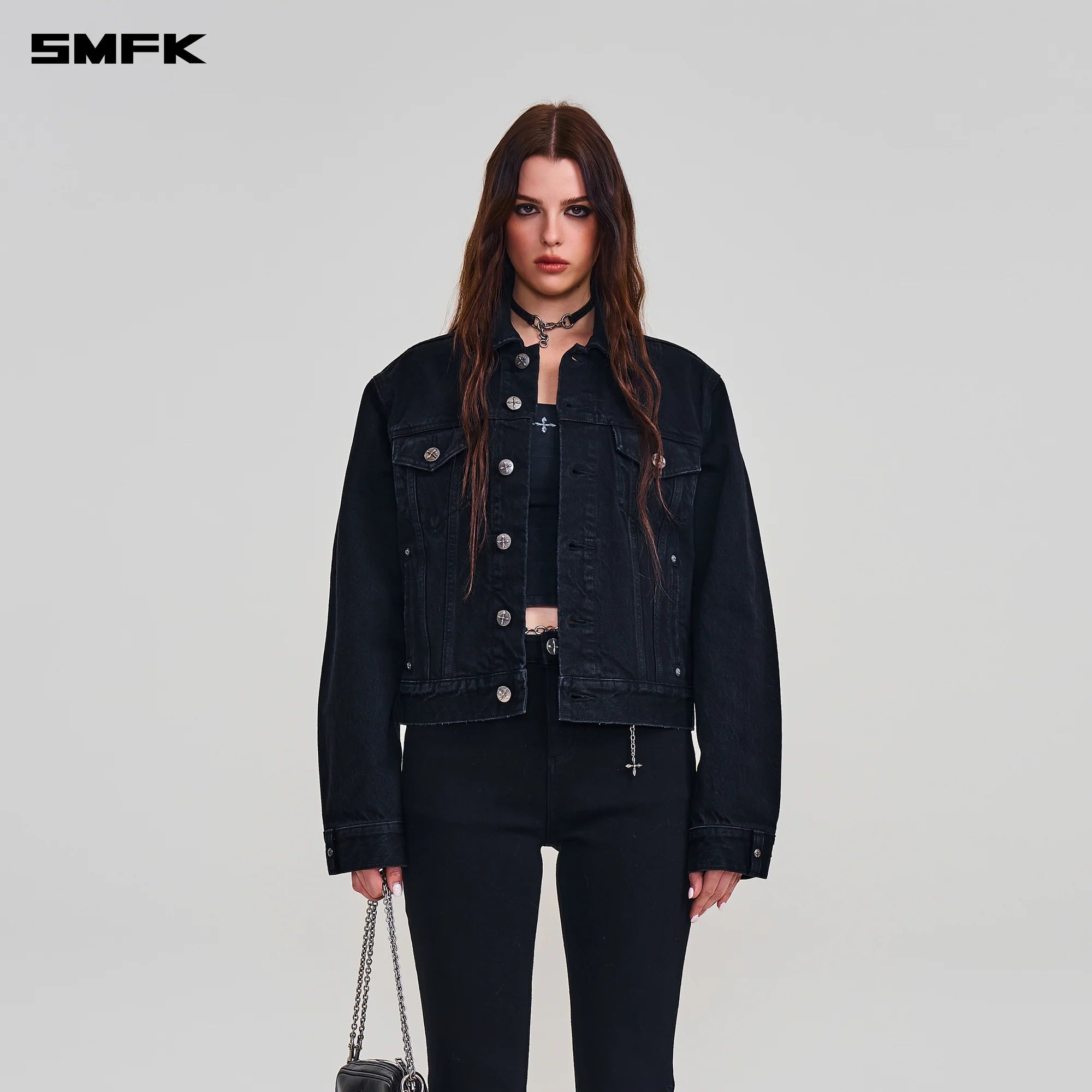 COMPASS PERMANENT SLIM DENIM JACKET WILD BLACK