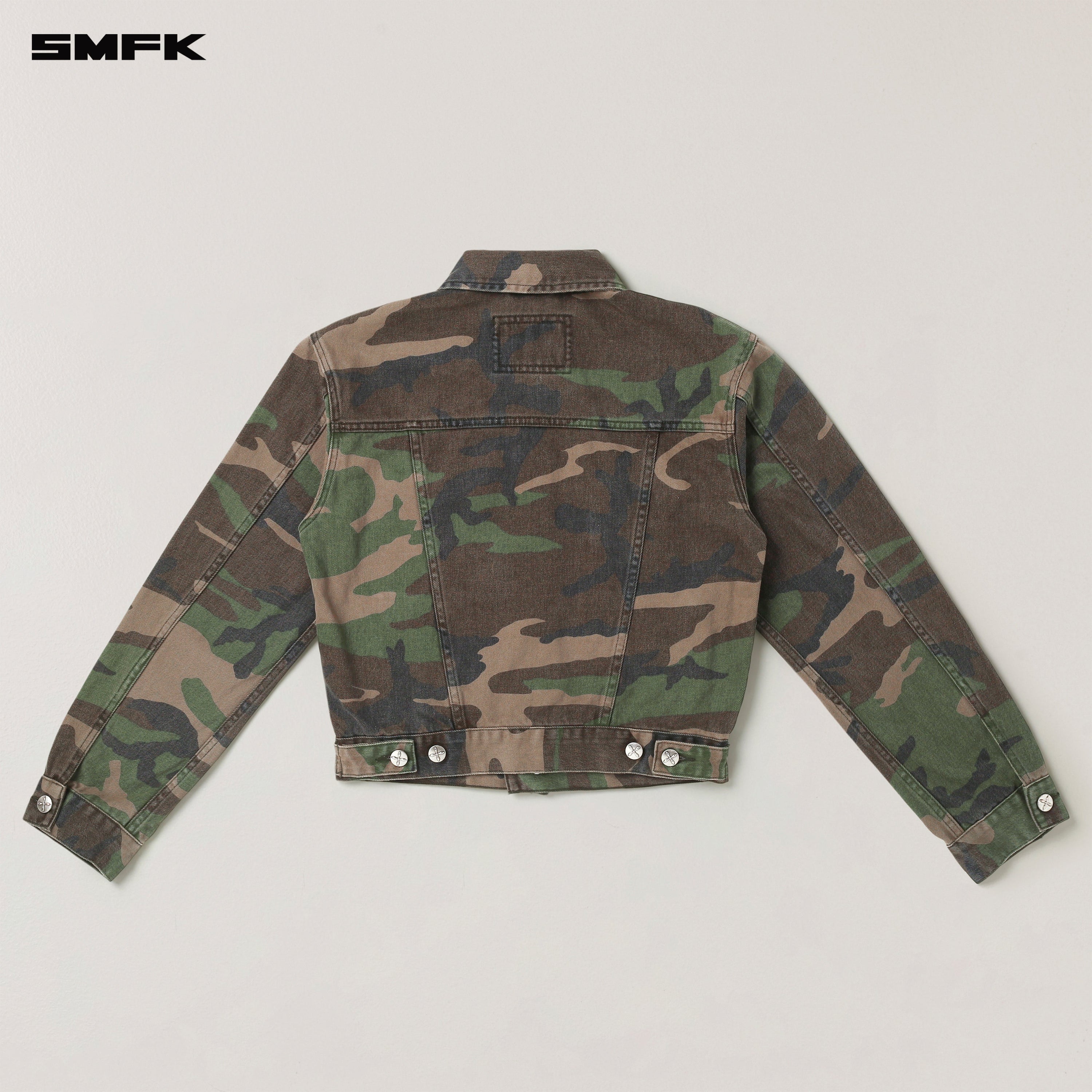 COMPASS PERMANENT SLIM DENIM JACKET ARMY GREEN CAMOUFLAGE