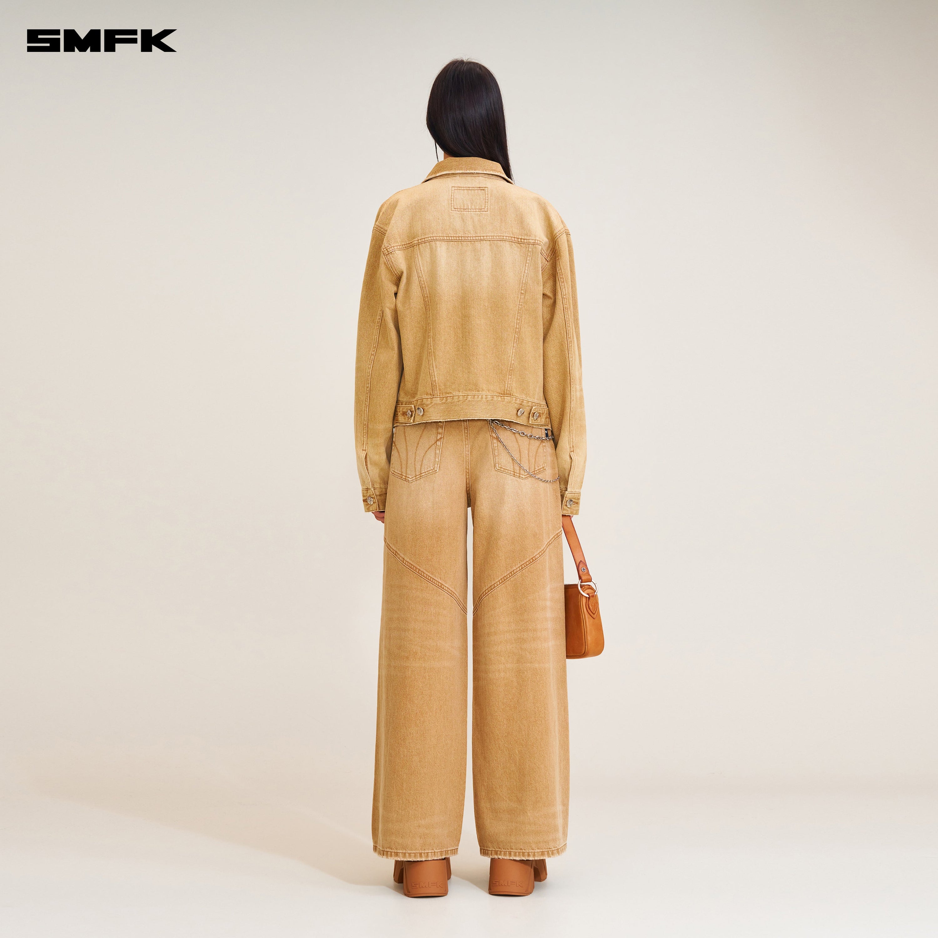 COMPASS PERMANENT SLIM DENIM JACKET GRASSLAND KHAKI