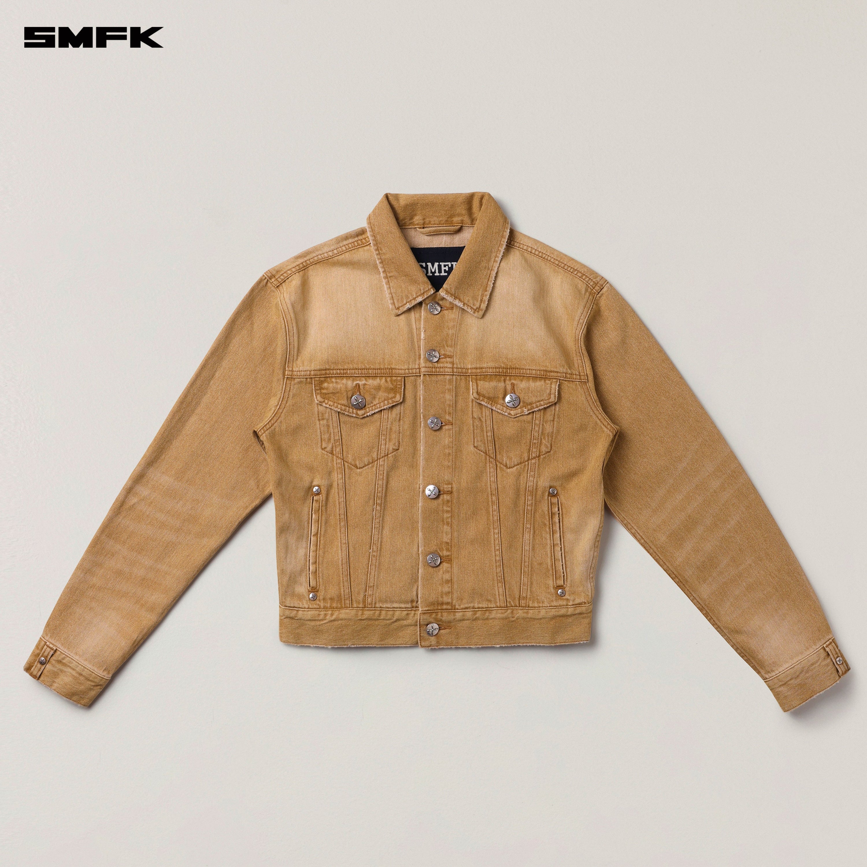 COMPASS PERMANENT SLIM DENIM JACKET GRASSLAND KHAKI