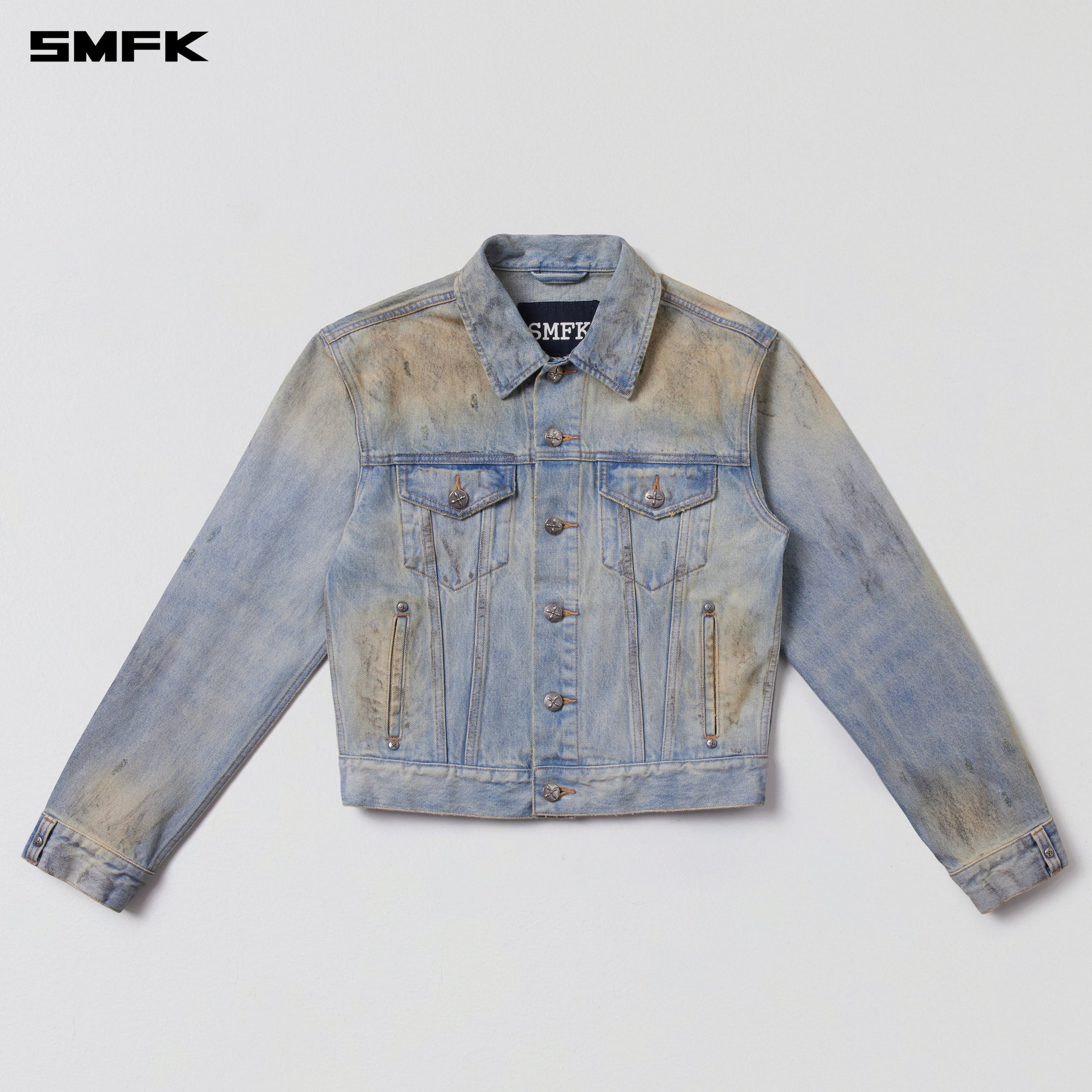 COMPASS PERMANENT WASTELAND SLIM DENIM JACKET LAKE BLUE