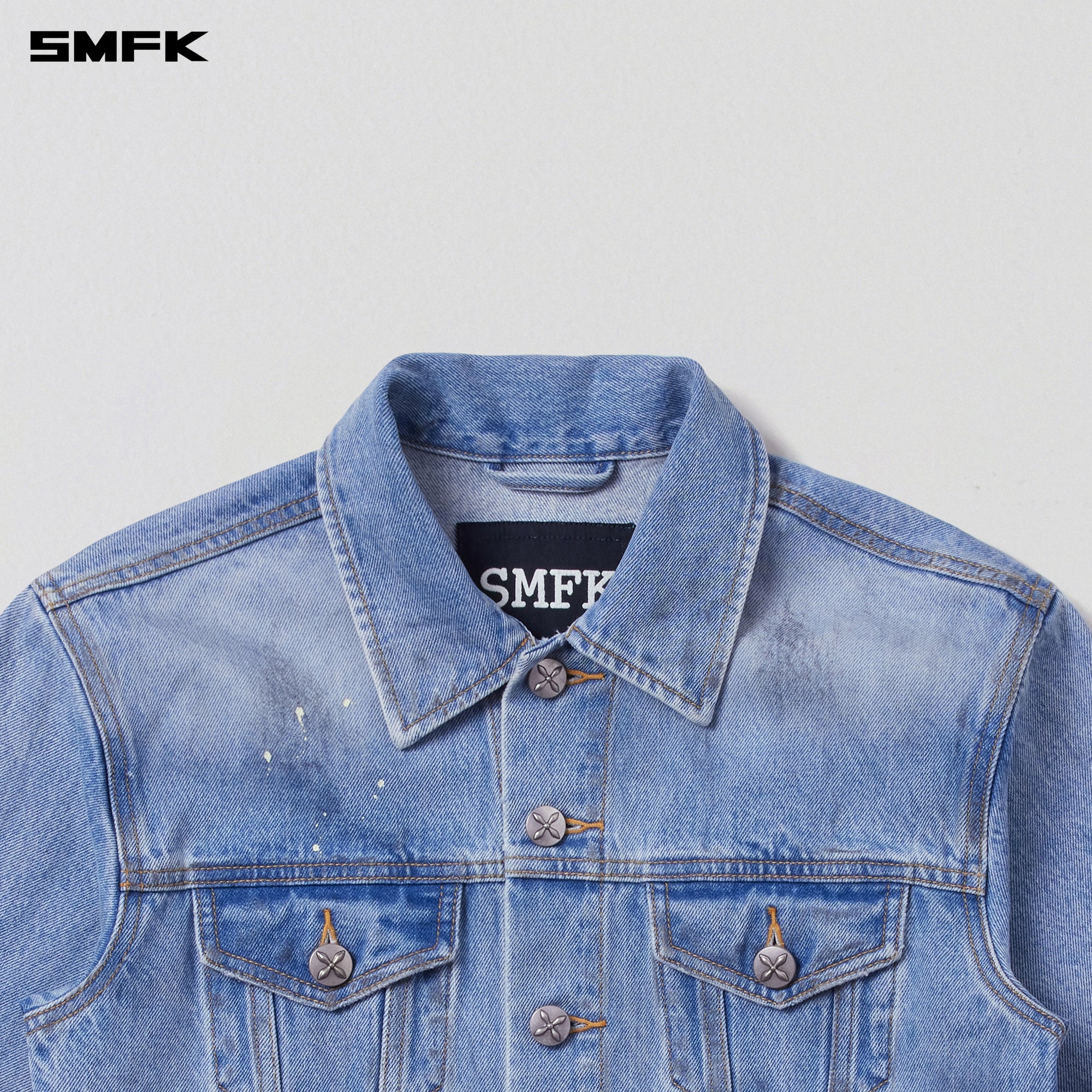 COMPASS PERMANENT WASTELAND SLIM DENIM JACKET SKY BLUE