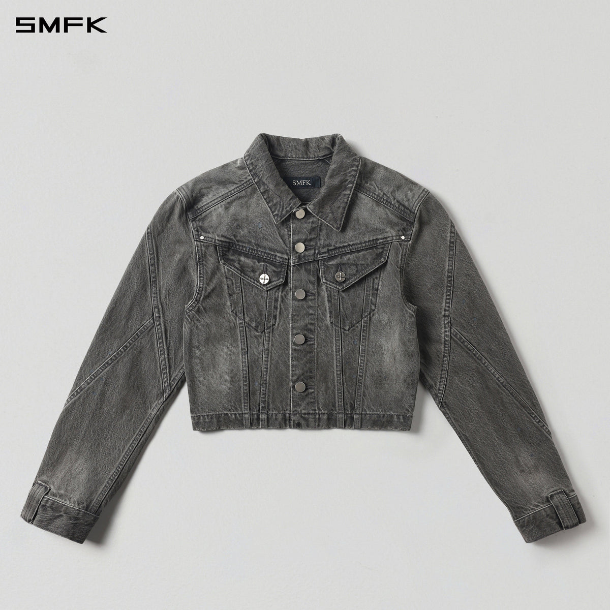 MIRAGE SHORT DENIM JACKET/COTTON STORM GREY