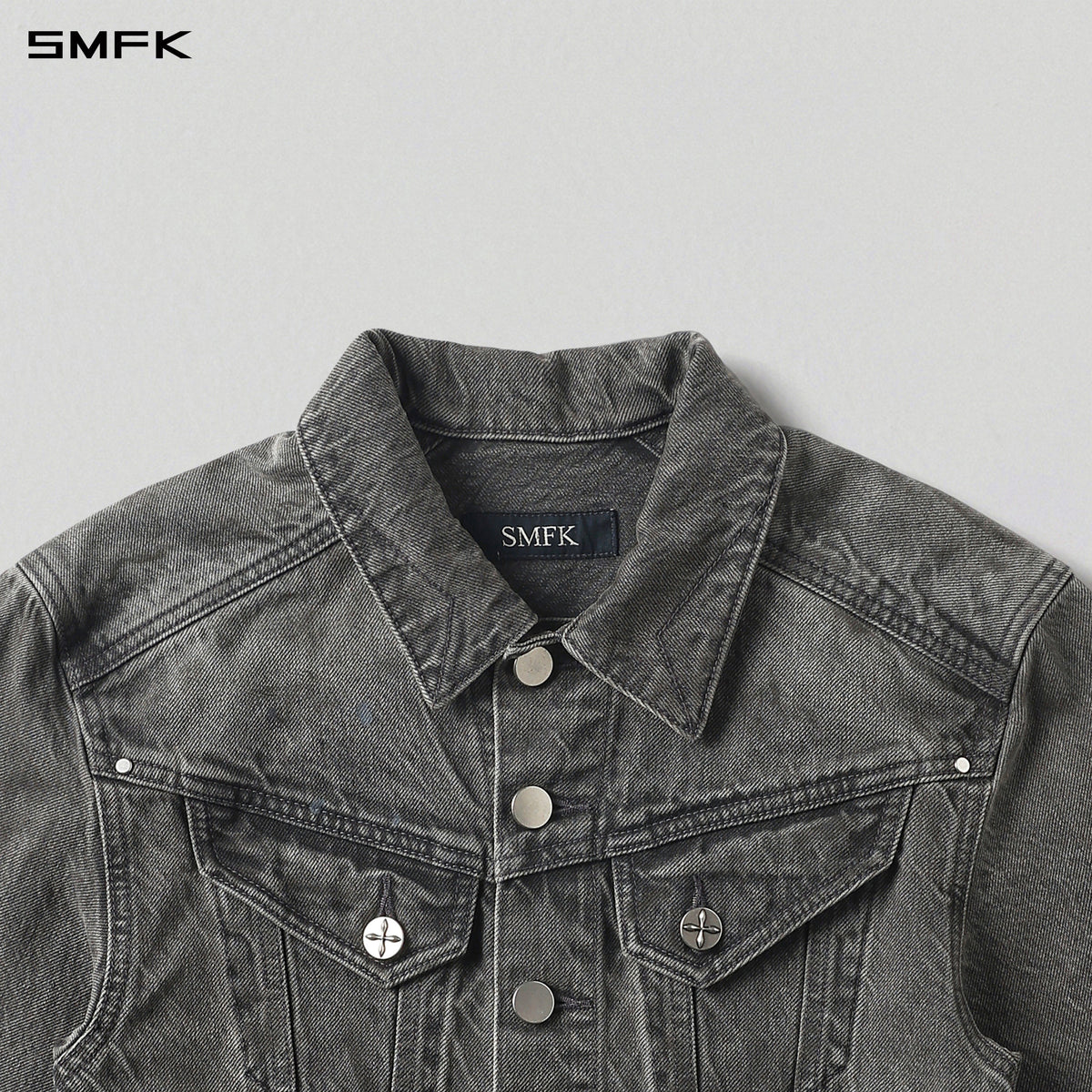 MIRAGE SHORT DENIM JACKET/COTTON STORM GREY