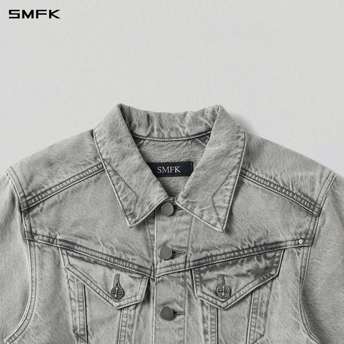 MIRAGE SHORT DENIM JACKET/COTTON GLACIER GREY
