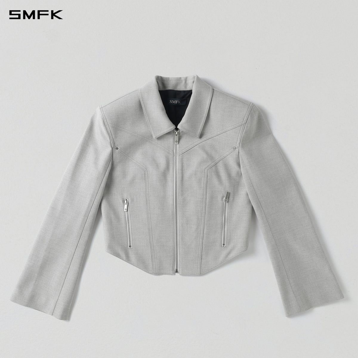 PERMANENT PRISM PREPPY JACKET /POLYESTER + RAYON + WOOL GLACIER GREY