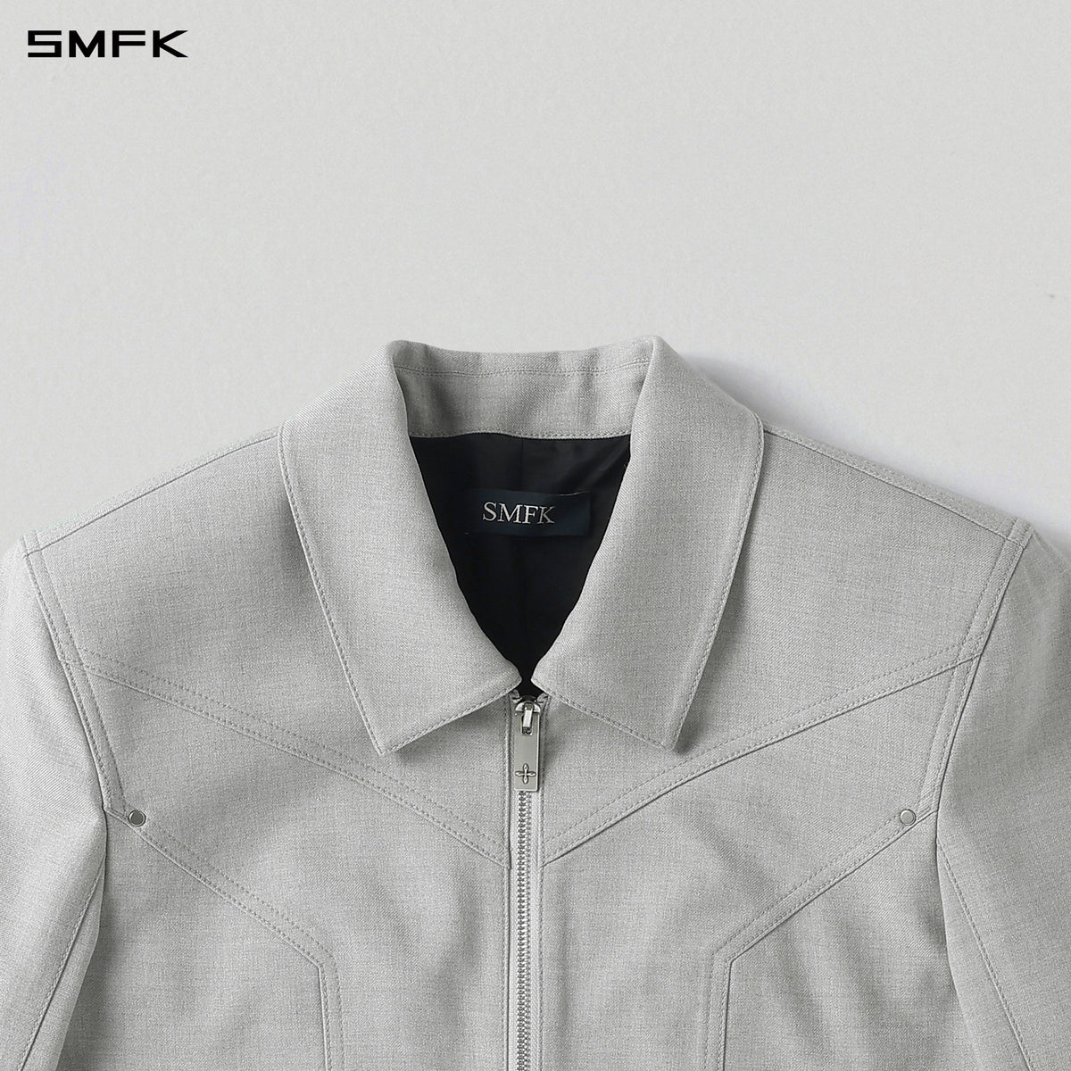 PERMANENT PRISM PREPPY JACKET /POLYESTER + RAYON + WOOL GLACIER GREY