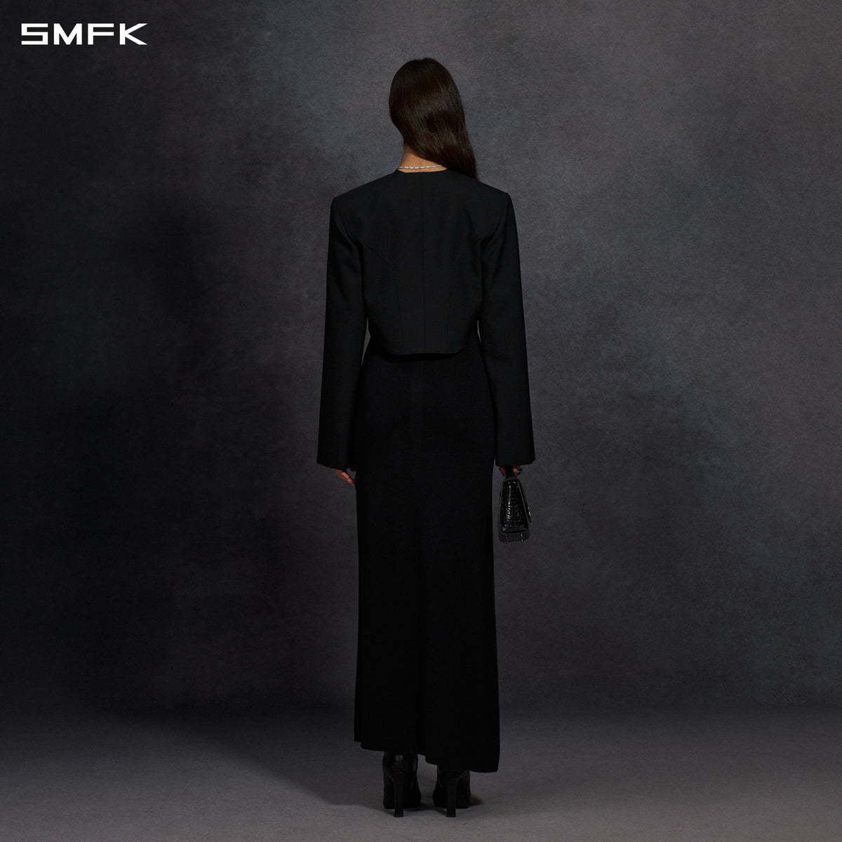 MIRAGE PRISM SHORT SEER JACKET/WOOL+POLYESTER MIDNIGHT BLACK