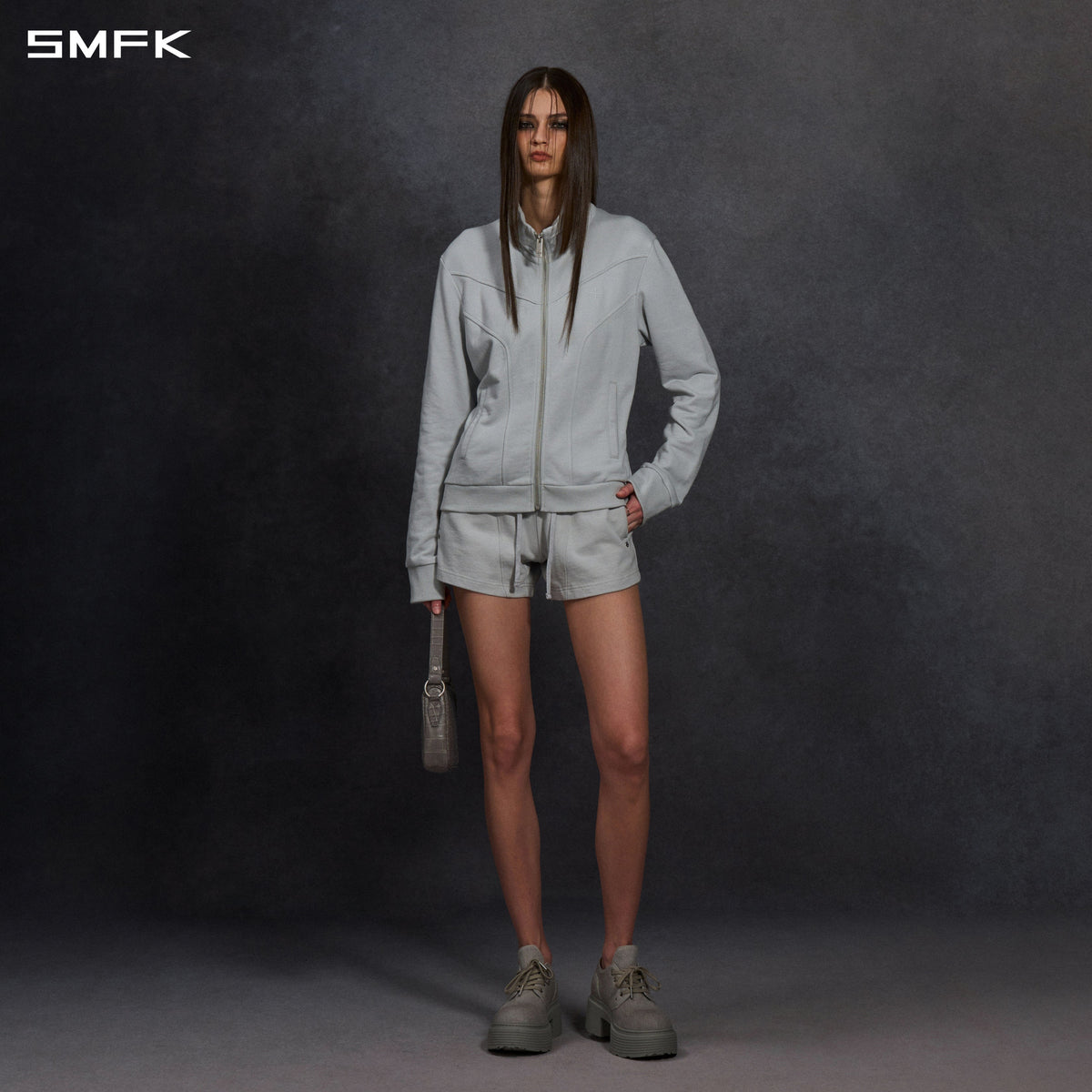 PERMANENT MODE SLIM SPORTS JACKET/COTTON GLACIER GREY