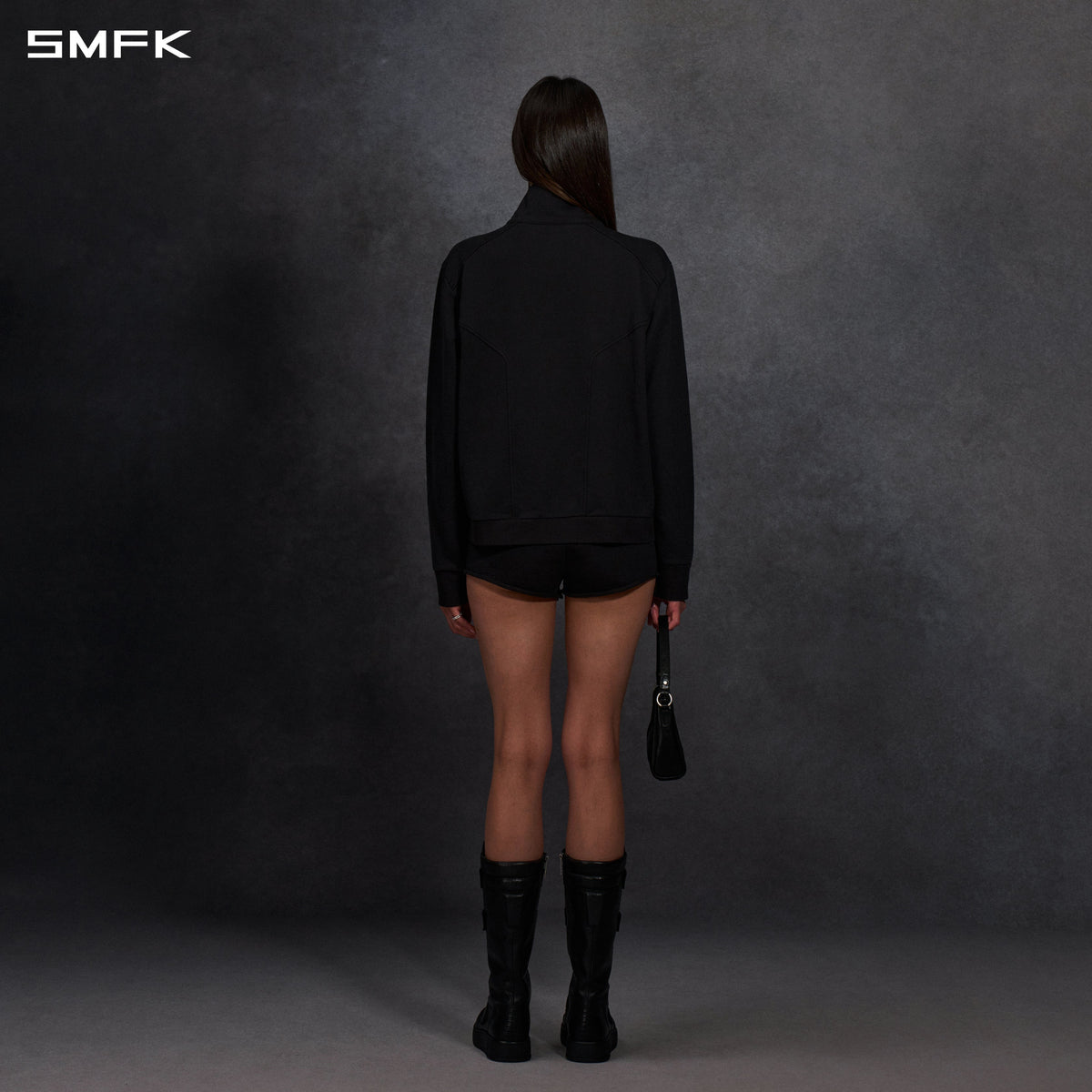 PERMANENT MODE LOOSE SPORTS JACKET- UNISEX/COTTON WILD BLACK
