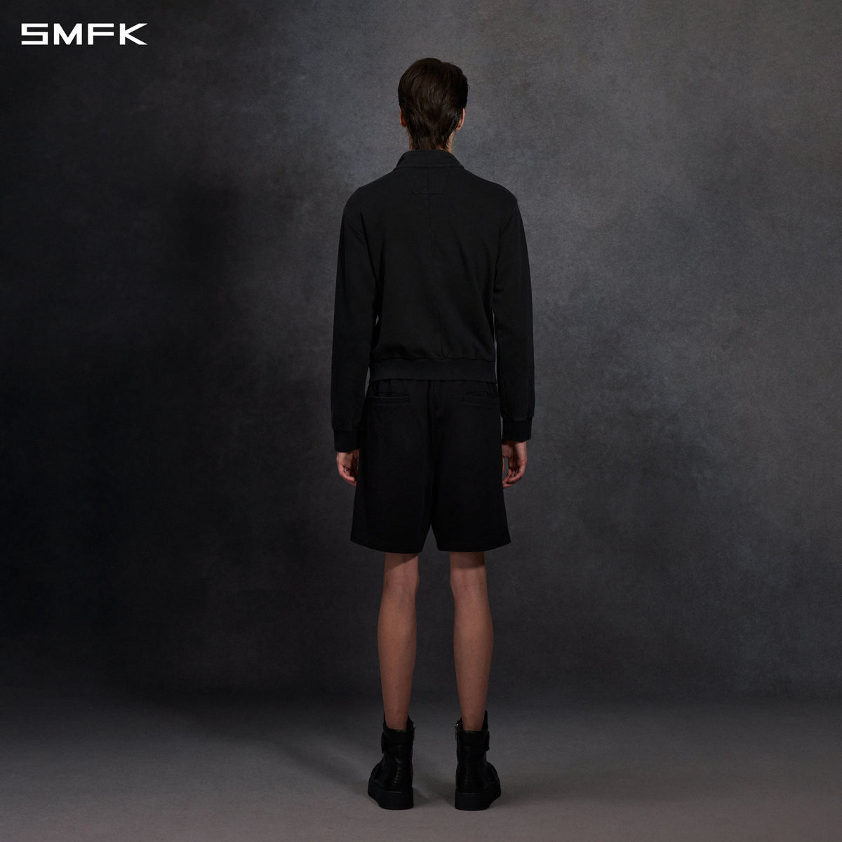 PERMANENT MODE LOOSE SPORTS JACKET- UNISEX/COTTON WILD BLACK