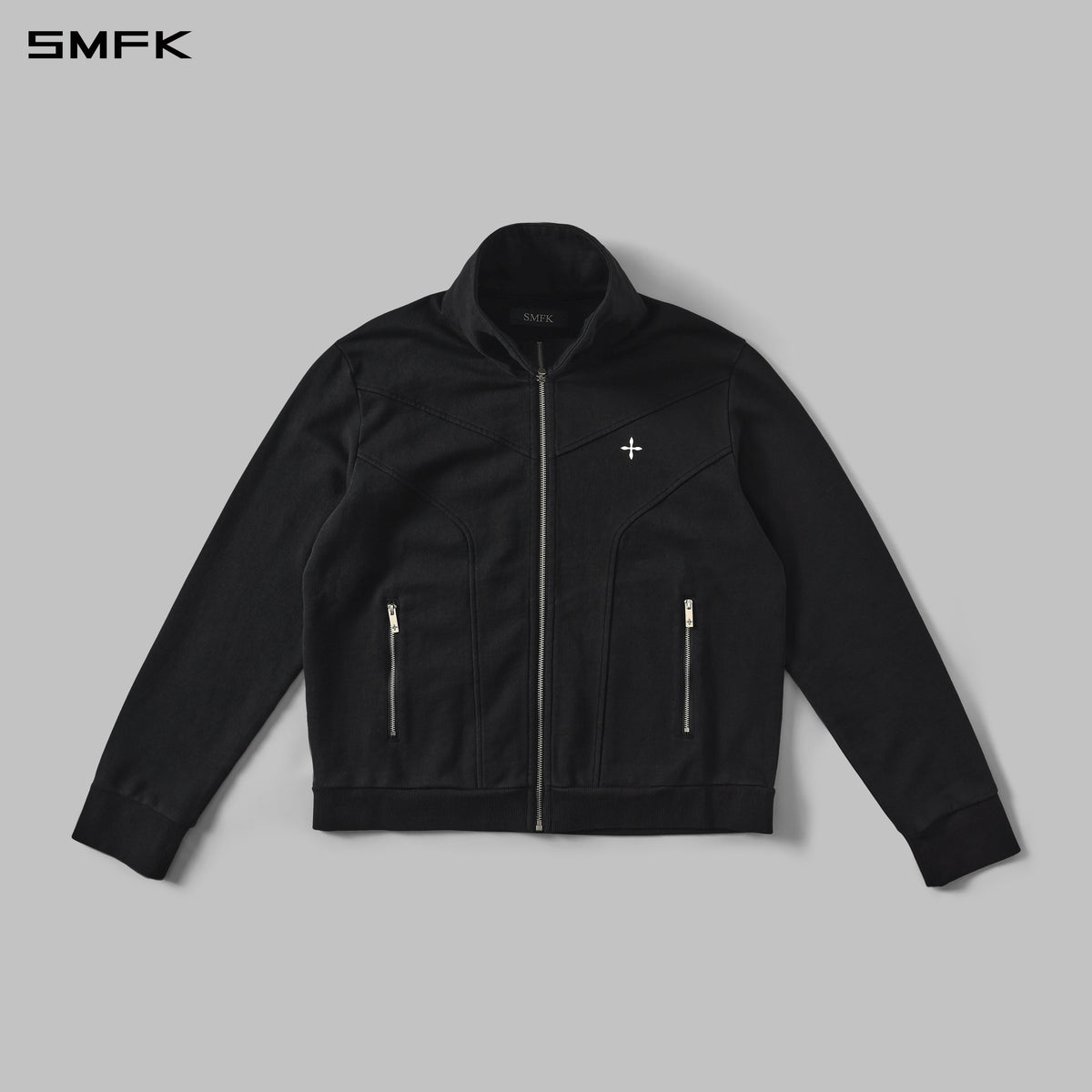 PERMANENT MODE LOOSE SPORTS JACKET- UNISEX/COTTON WILD BLACK