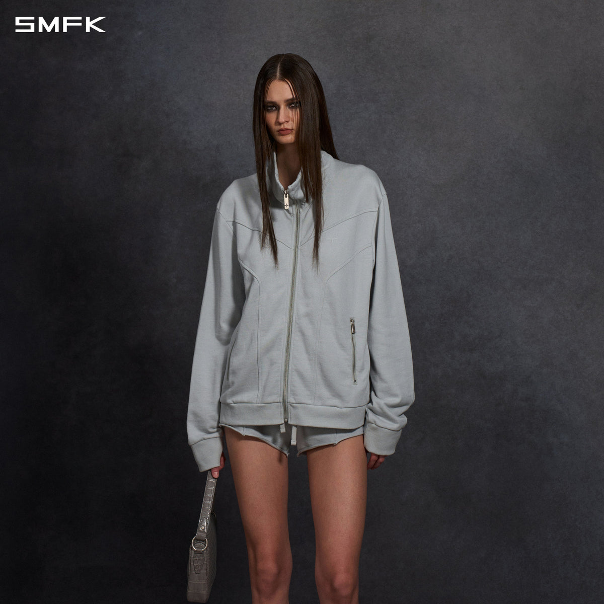 PERMANENT MODE LOOSE SPORTS JACKET/COTTON/U GLACIER GREY