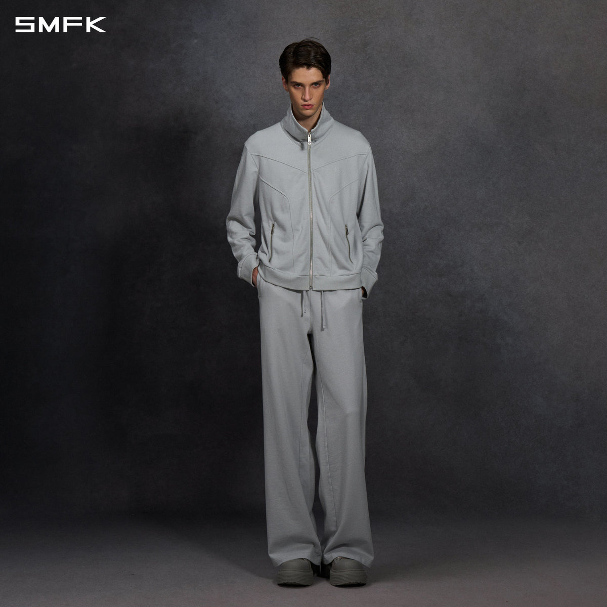 PERMANENT MODE LOOSE SPORTS JACKET/COTTON/U GLACIER GREY