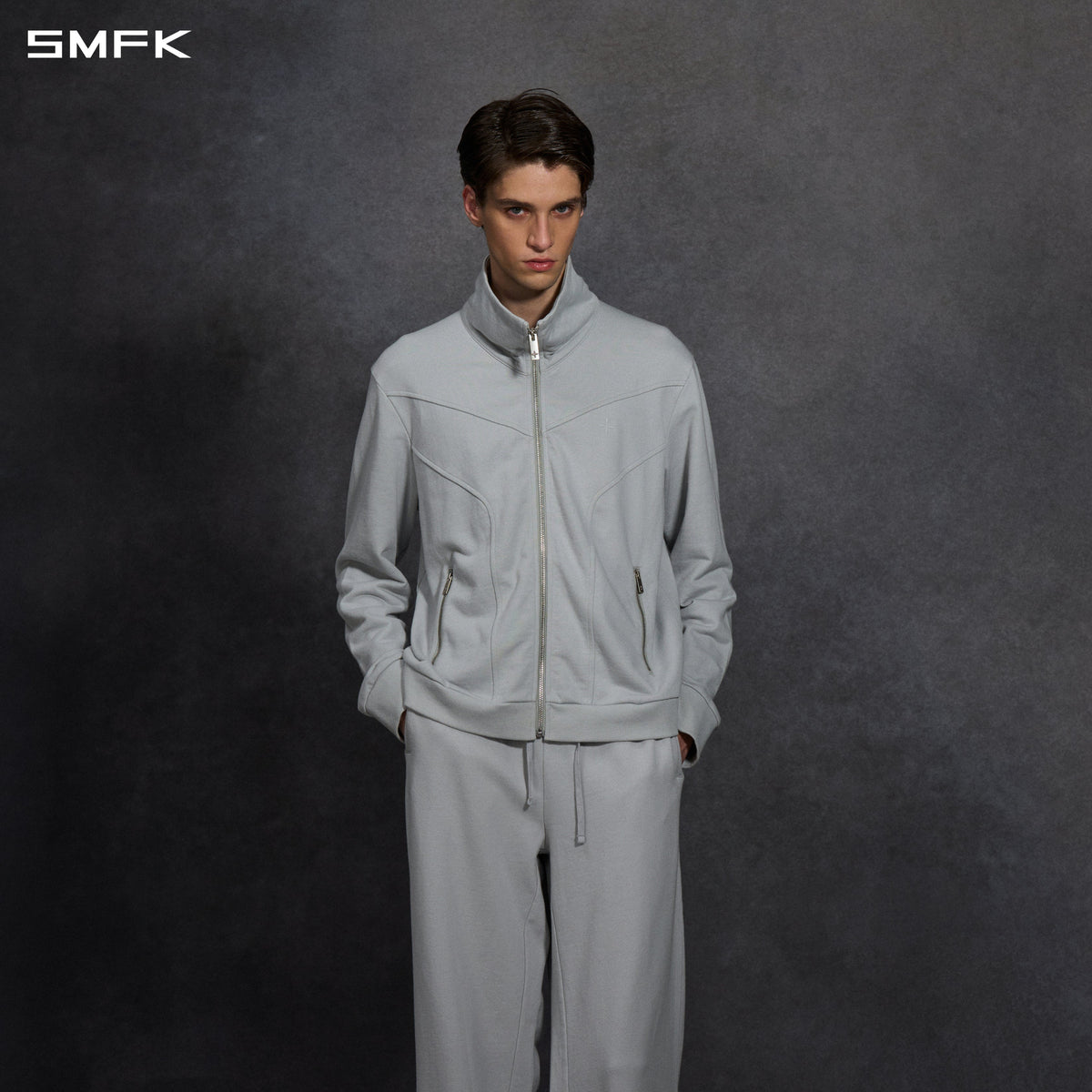 PERMANENT MODE LOOSE SPORTS JACKET/COTTON/U GLACIER GREY