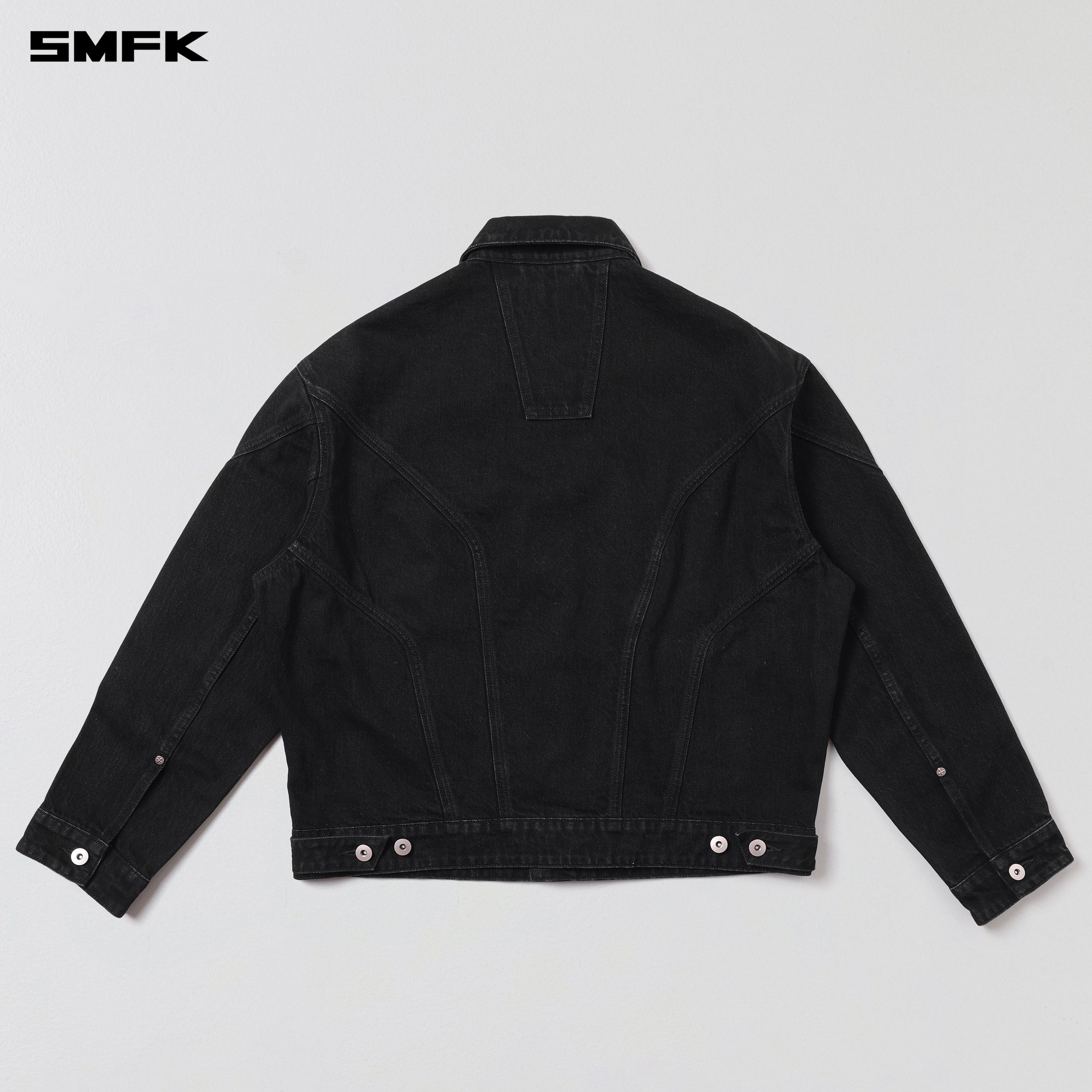 WILD MIRAGE LOOSE DENIM JACKET/COTTON WILD BLACK