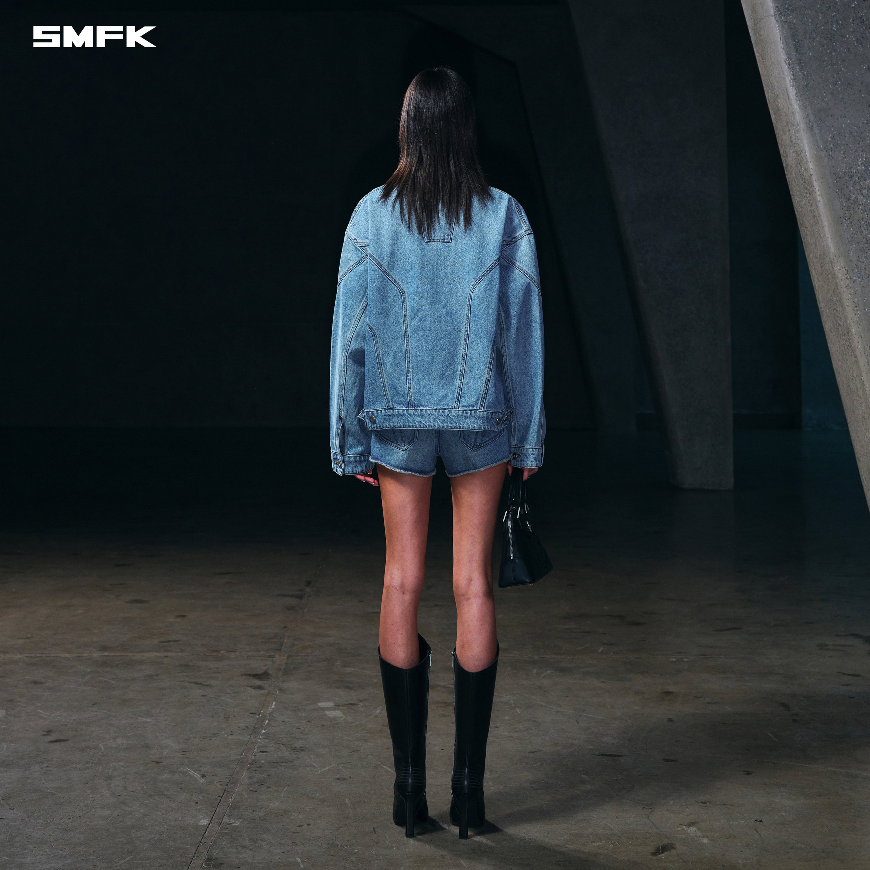 WILD MIRAGE LOOSE DENIM JACKET/COTTON WILD BLUE