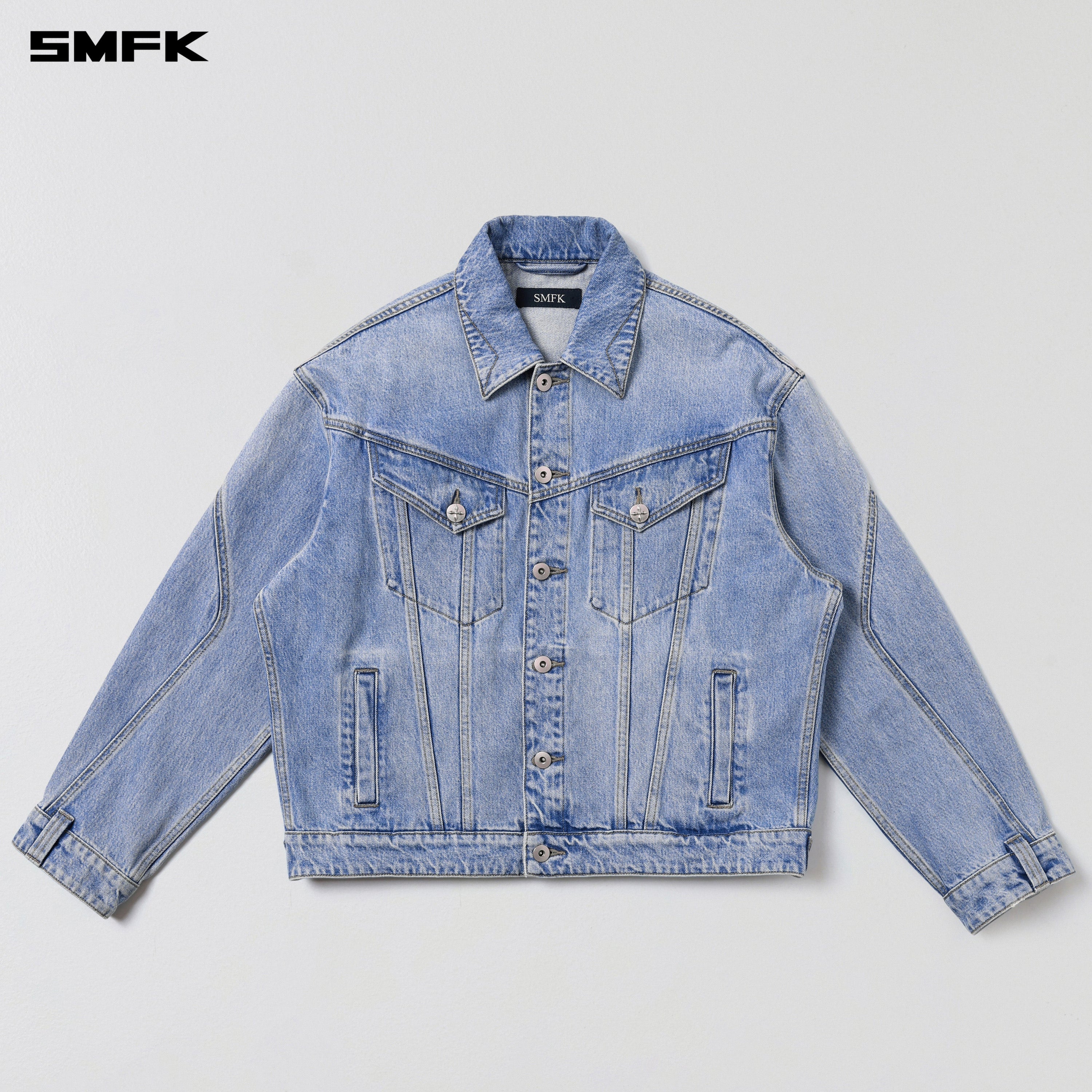 WILD MIRAGE LOOSE DENIM JACKET/COTTON WILD BLUE