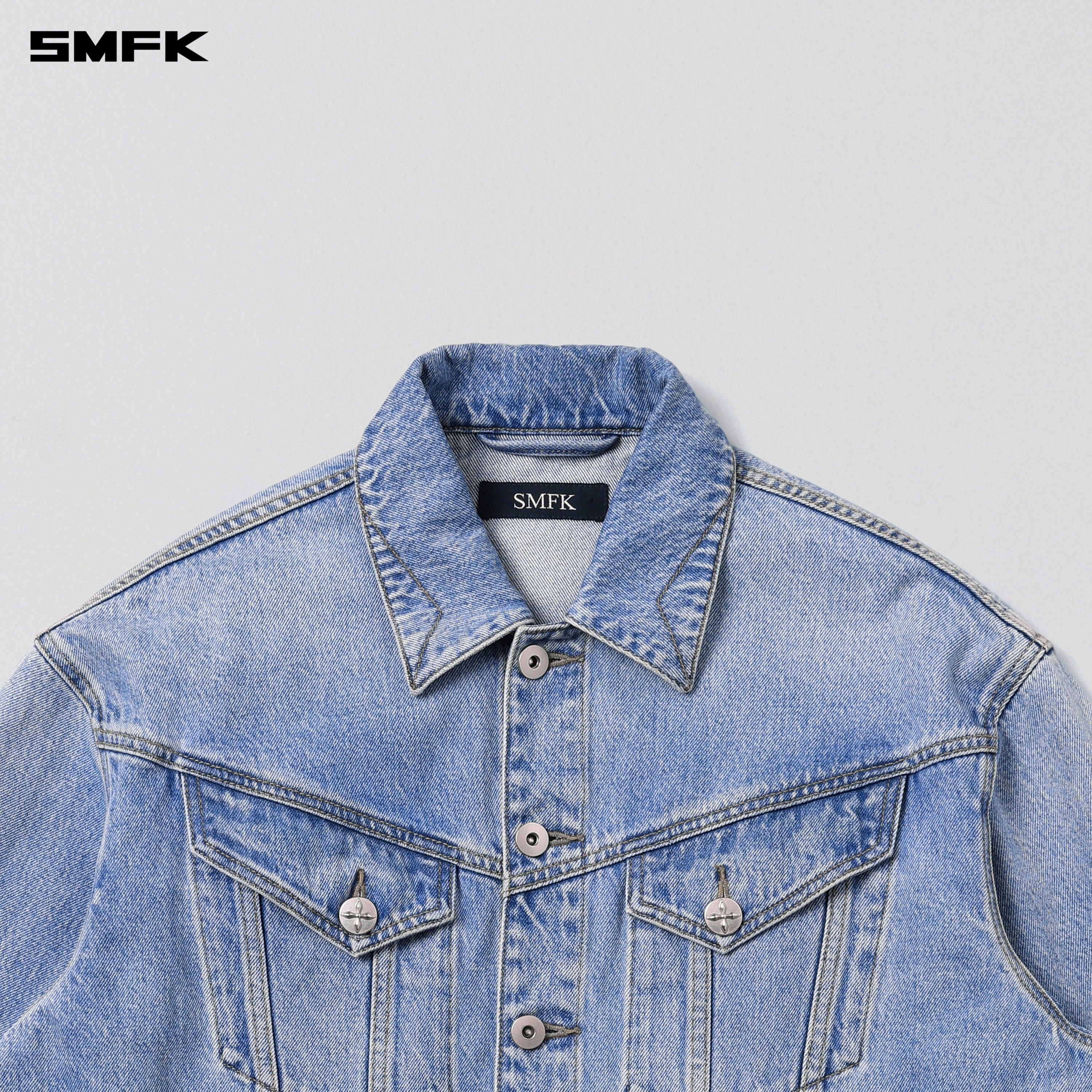 WILD MIRAGE LOOSE DENIM JACKET/COTTON WILD BLUE