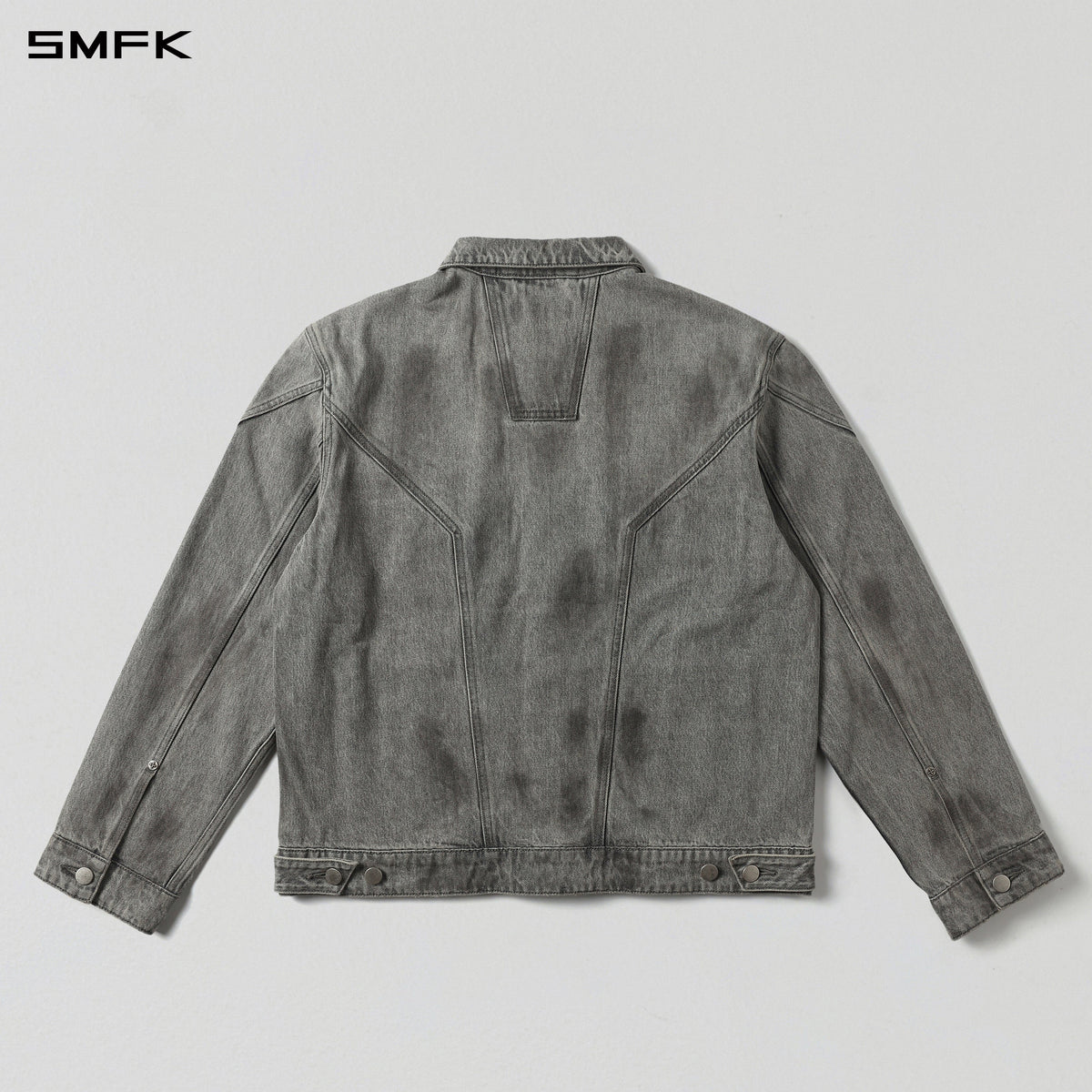 WILD MIRAGE HANDCRAFT LOOSE DENIM JACKET/COTTON+DIRTY/U MIRAGE GREY