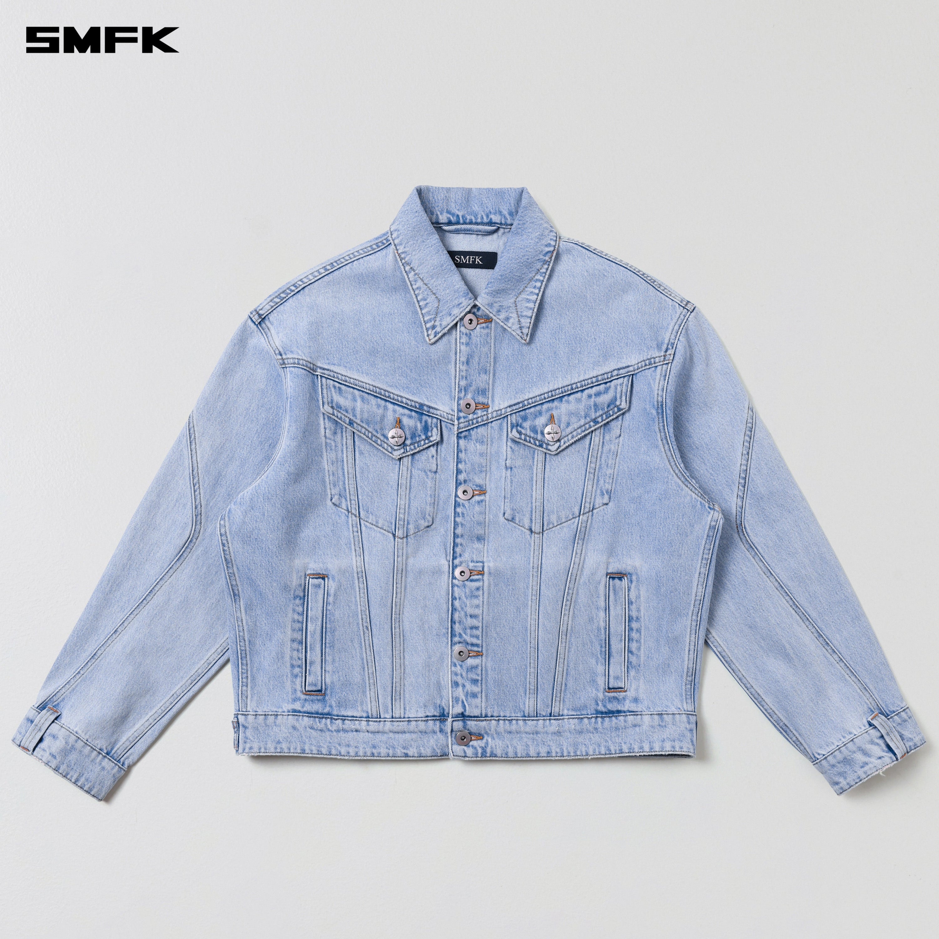 WILD MIRAGE LOOSE DENIM JACKET/COTTON WILD SKY BLUE